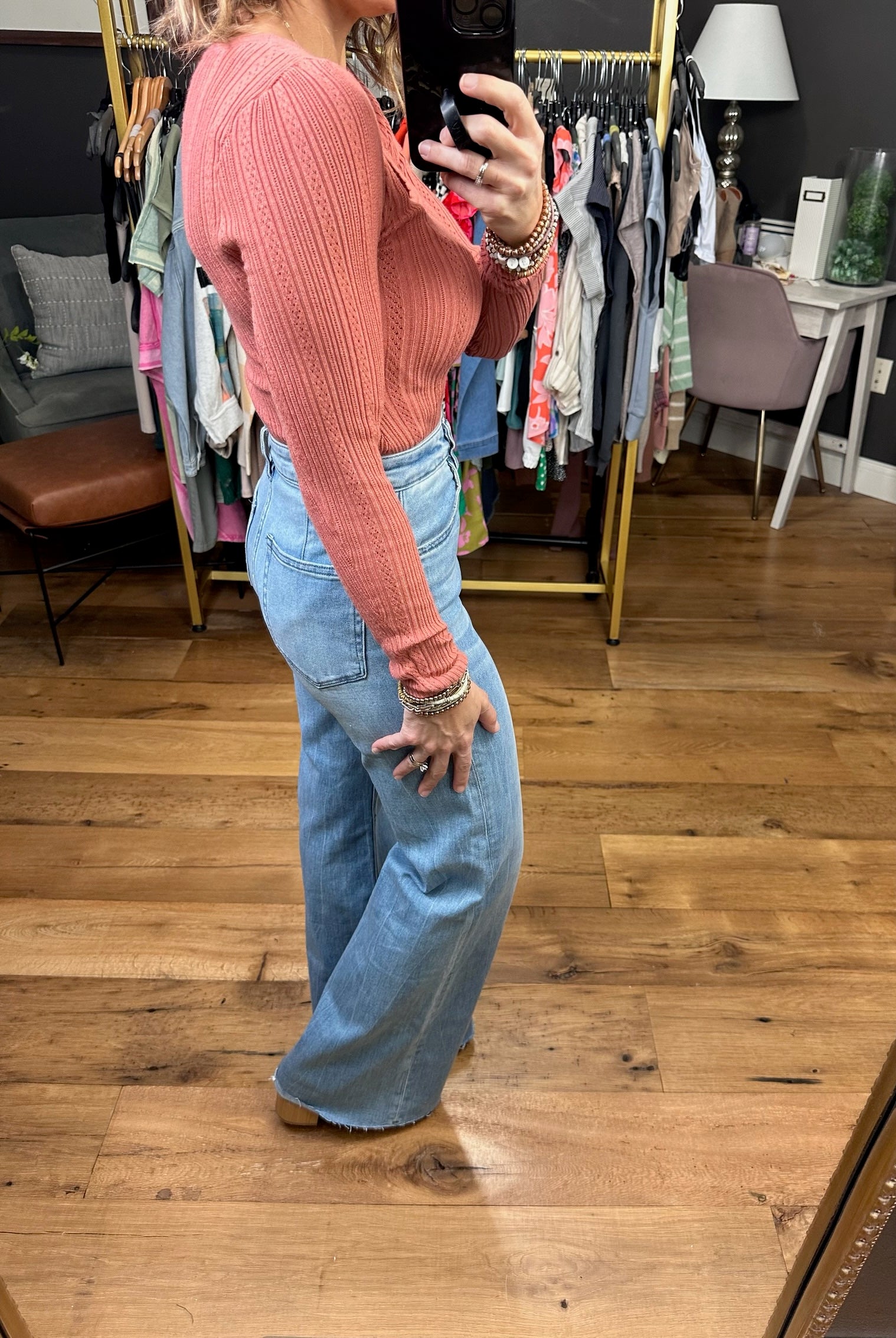 Come My Way Textured Bodysuit - Antique Rose-Bodysuits-Come My Way Textured Bodysuit - Antique Rose-Anna Kaytes Boutique, Women's Fashion Boutique in Grinnell, Iowa