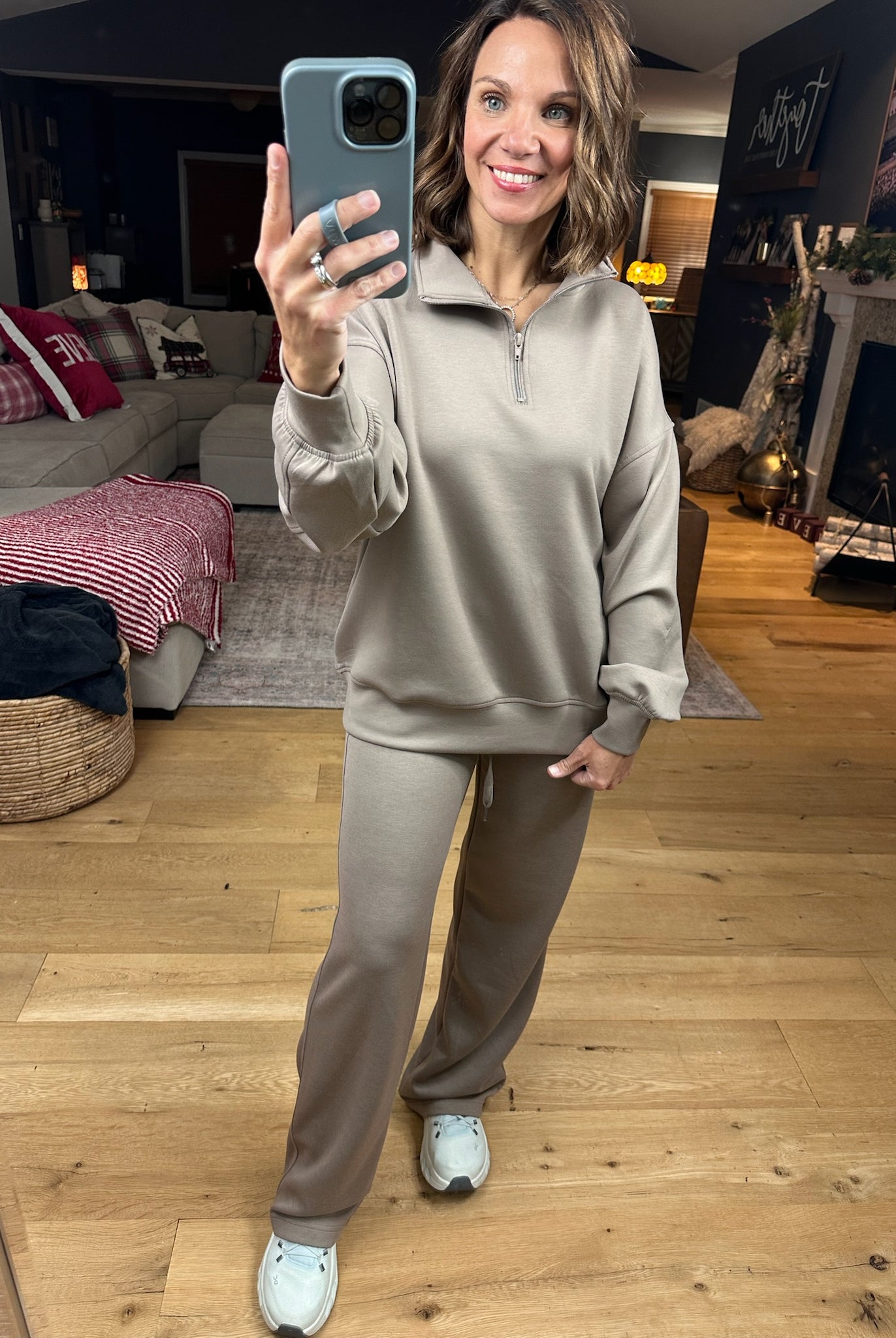 The Emma 3/4 Zip Pullover + Pant Set-Sweaters-Zenana-Anna Kaytes Boutique, Women's Fashion Boutique in Grinnell, Iowa
