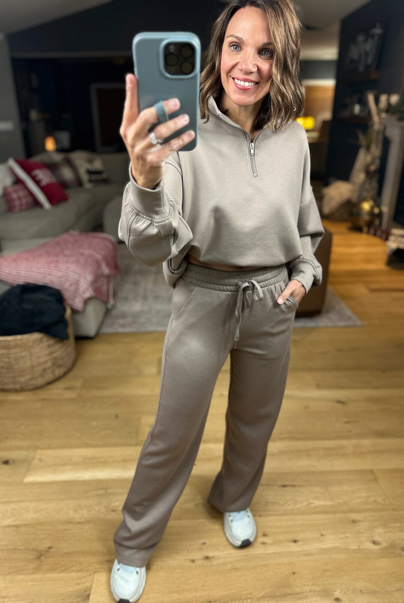 The Emma 3/4 Zip Pullover + Pant Set-Sweaters-Zenana-Anna Kaytes Boutique, Women's Fashion Boutique in Grinnell, Iowa