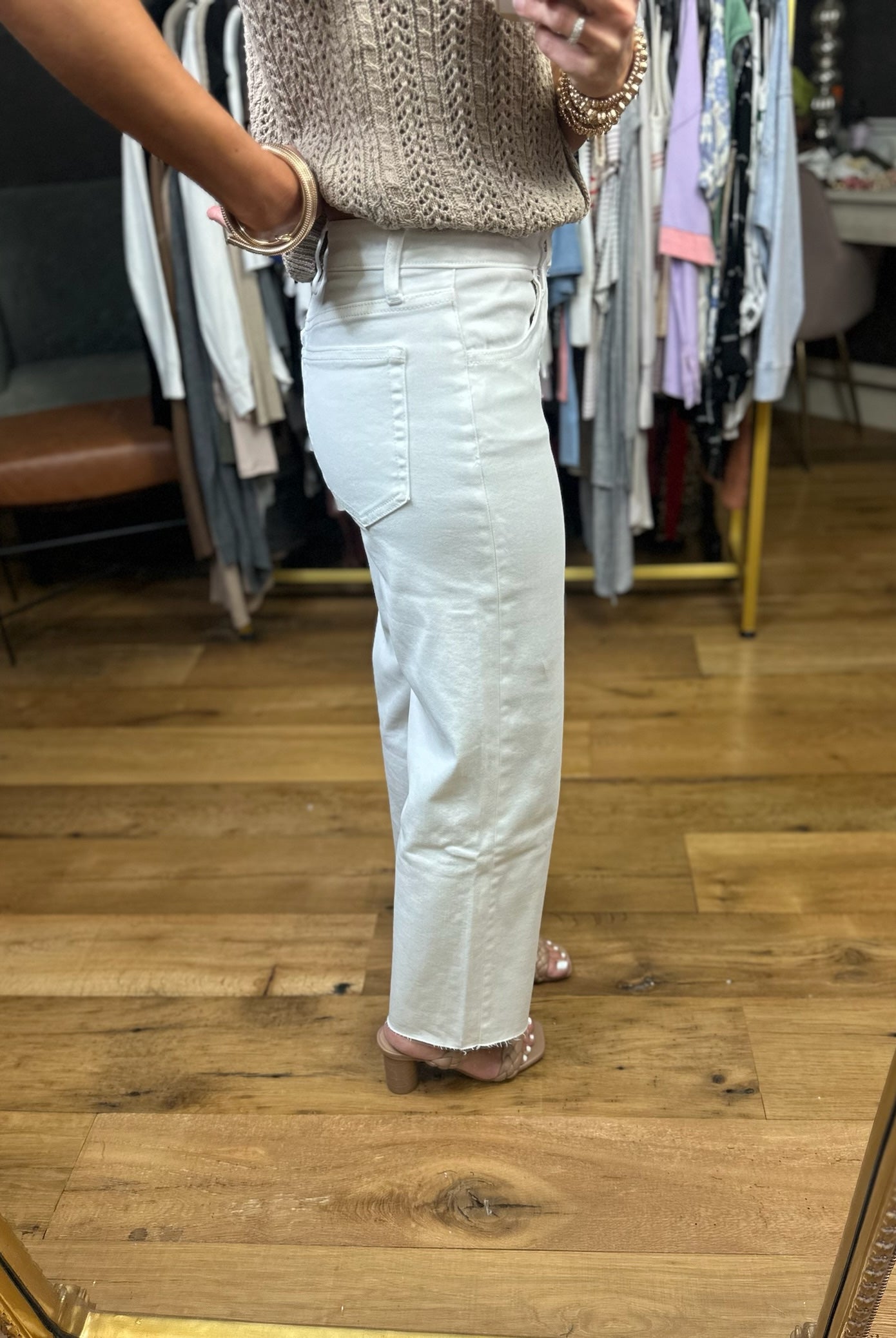 The Kelli High-Rise Crop Wide-Leg Denim - White-Vervet-Anna Kaytes Boutique, Women's Fashion Boutique in Grinnell, Iowa