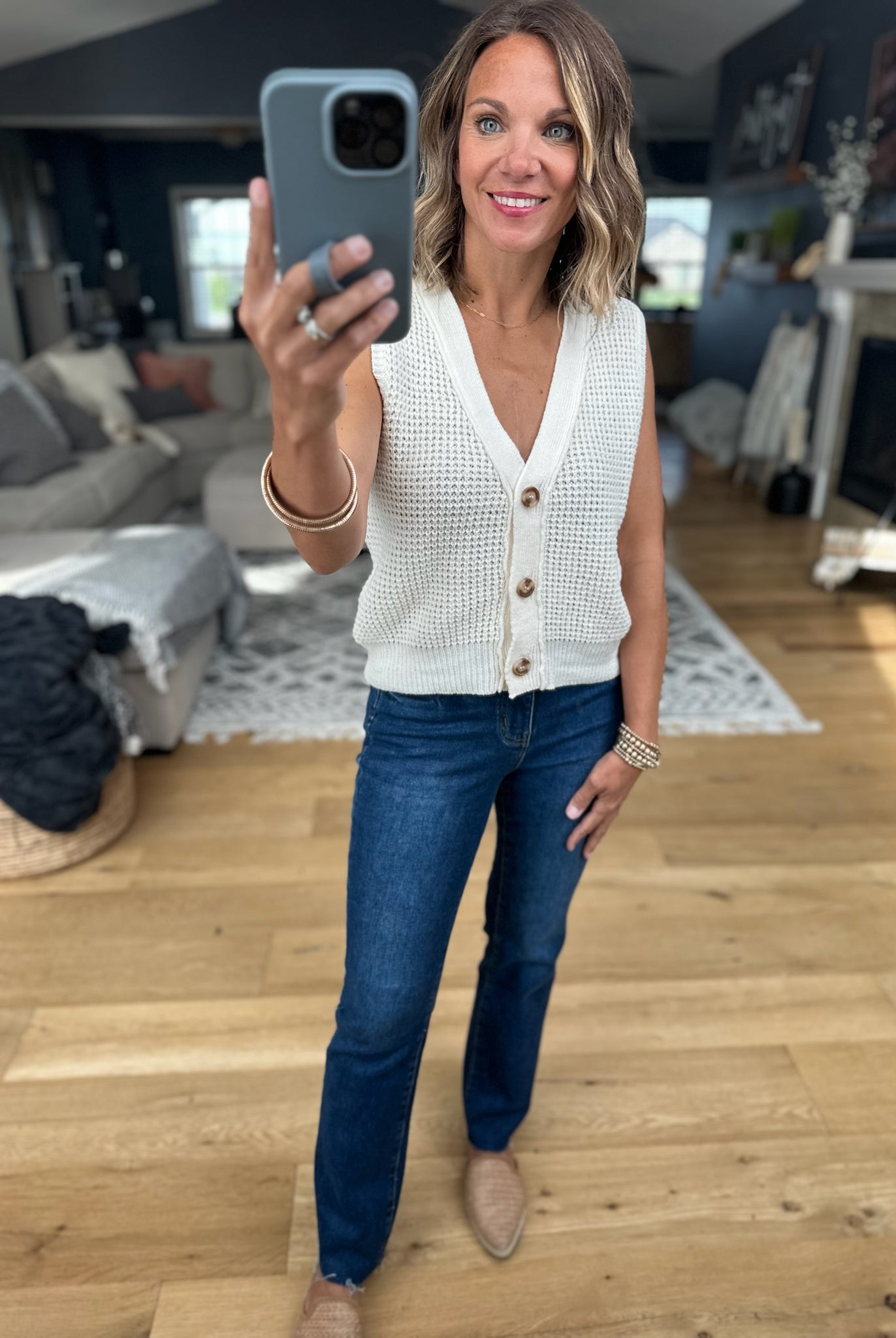 Everything I Need Button-Down Knit Vest-Staccato-Anna Kaytes Boutique, Women's Fashion Boutique in Grinnell, Iowa