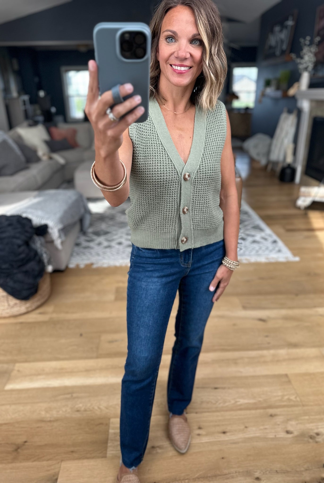 Everything I Need Button-Down Knit Vest-Staccato-Anna Kaytes Boutique, Women's Fashion Boutique in Grinnell, Iowa