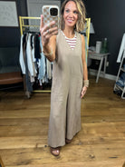 Beyond It All Wide-Leg Jumpsuit - Mocha-Staccato-Anna Kaytes Boutique, Women's Fashion Boutique in Grinnell, Iowa