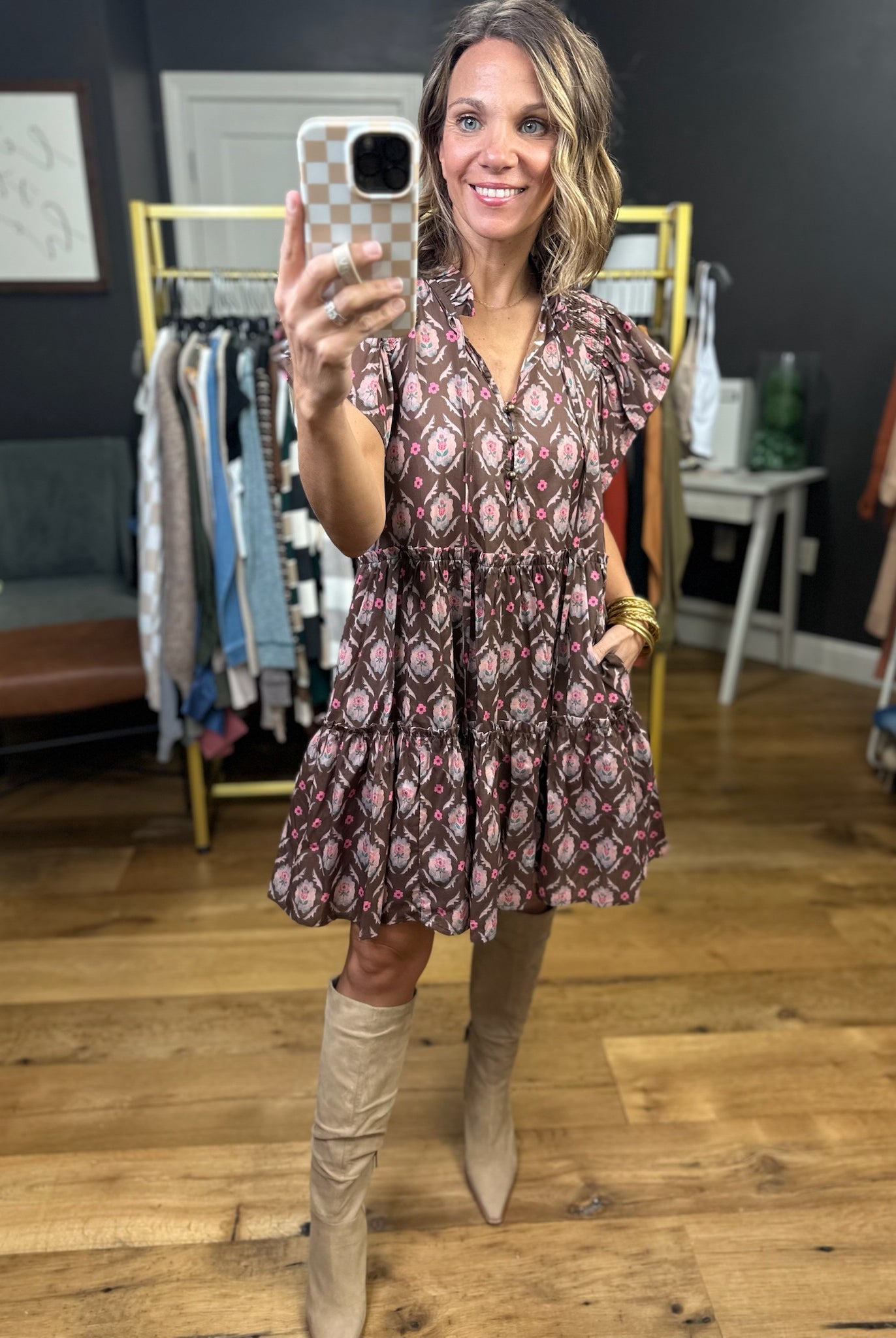 The Fall Favorite Dress-Entro D24544-Anna Kaytes Boutique, Women's Fashion Boutique in Grinnell, Iowa