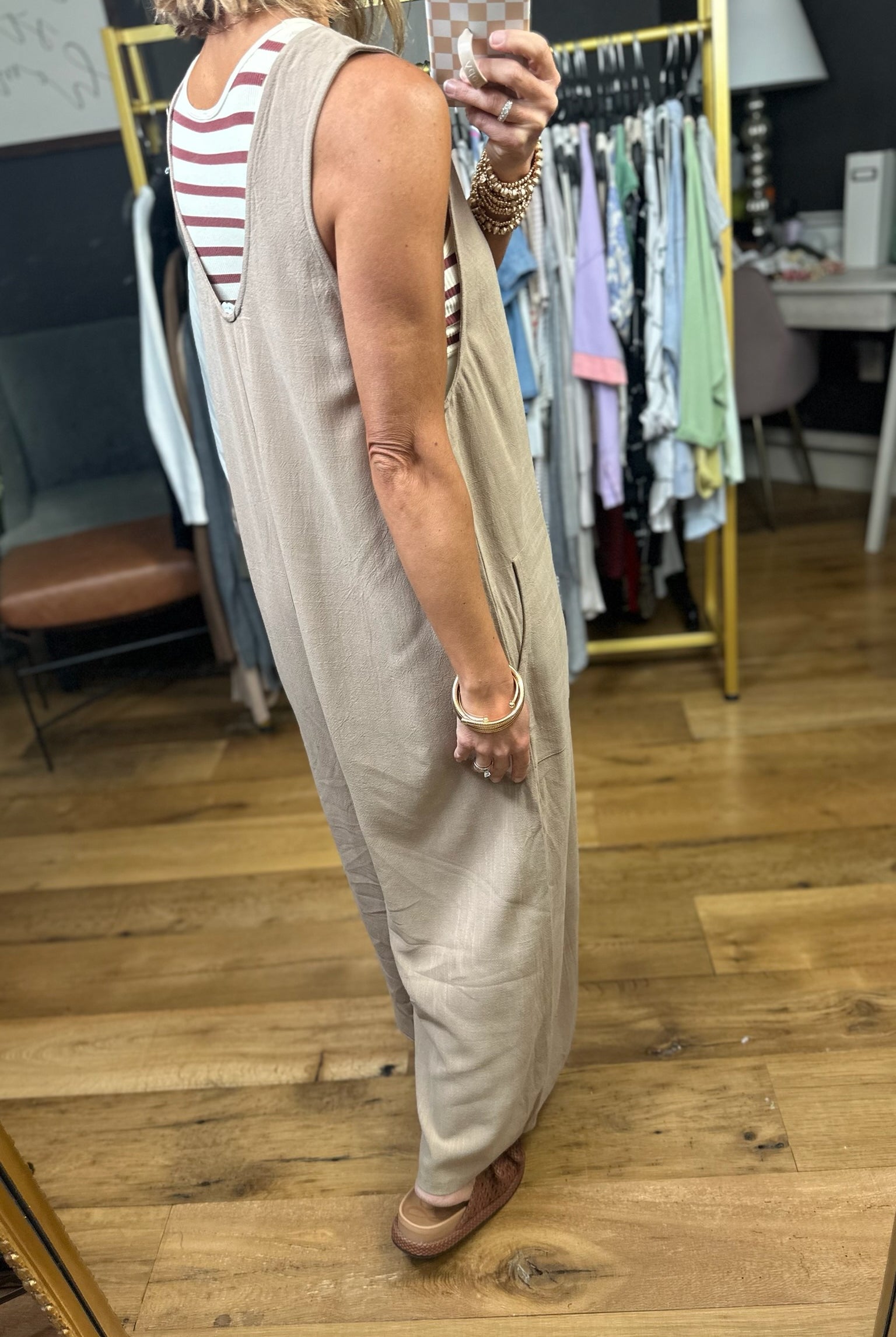 Beyond It All Wide-Leg Jumpsuit - Mocha-Staccato-Anna Kaytes Boutique, Women's Fashion Boutique in Grinnell, Iowa