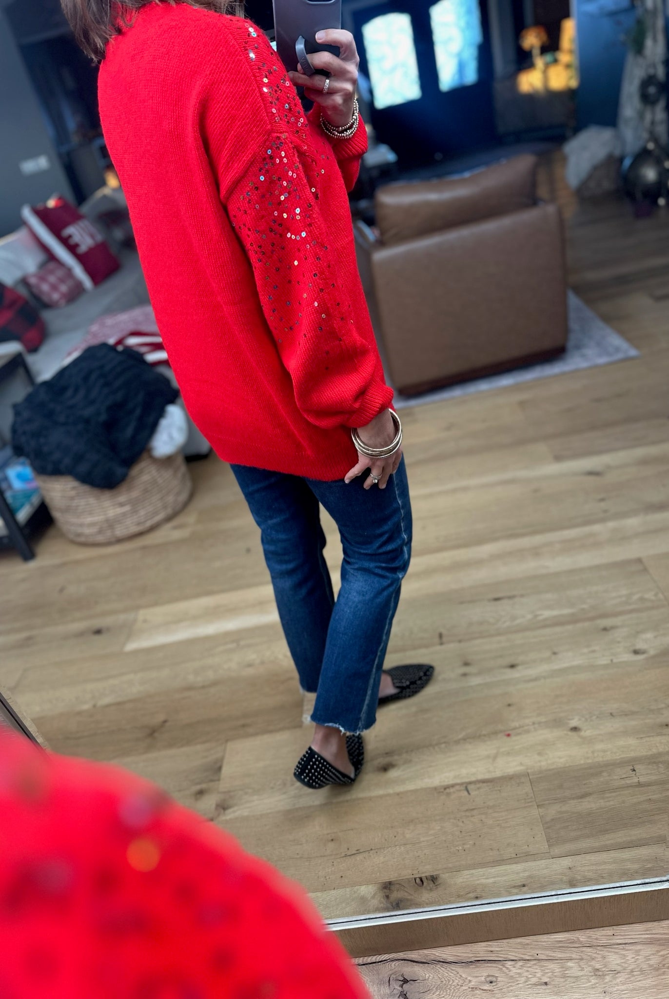 Sprinkle Of Sequin Turtle-Neck Sweater-Vine & Love-Anna Kaytes Boutique, Women's Fashion Boutique in Grinnell, Iowa