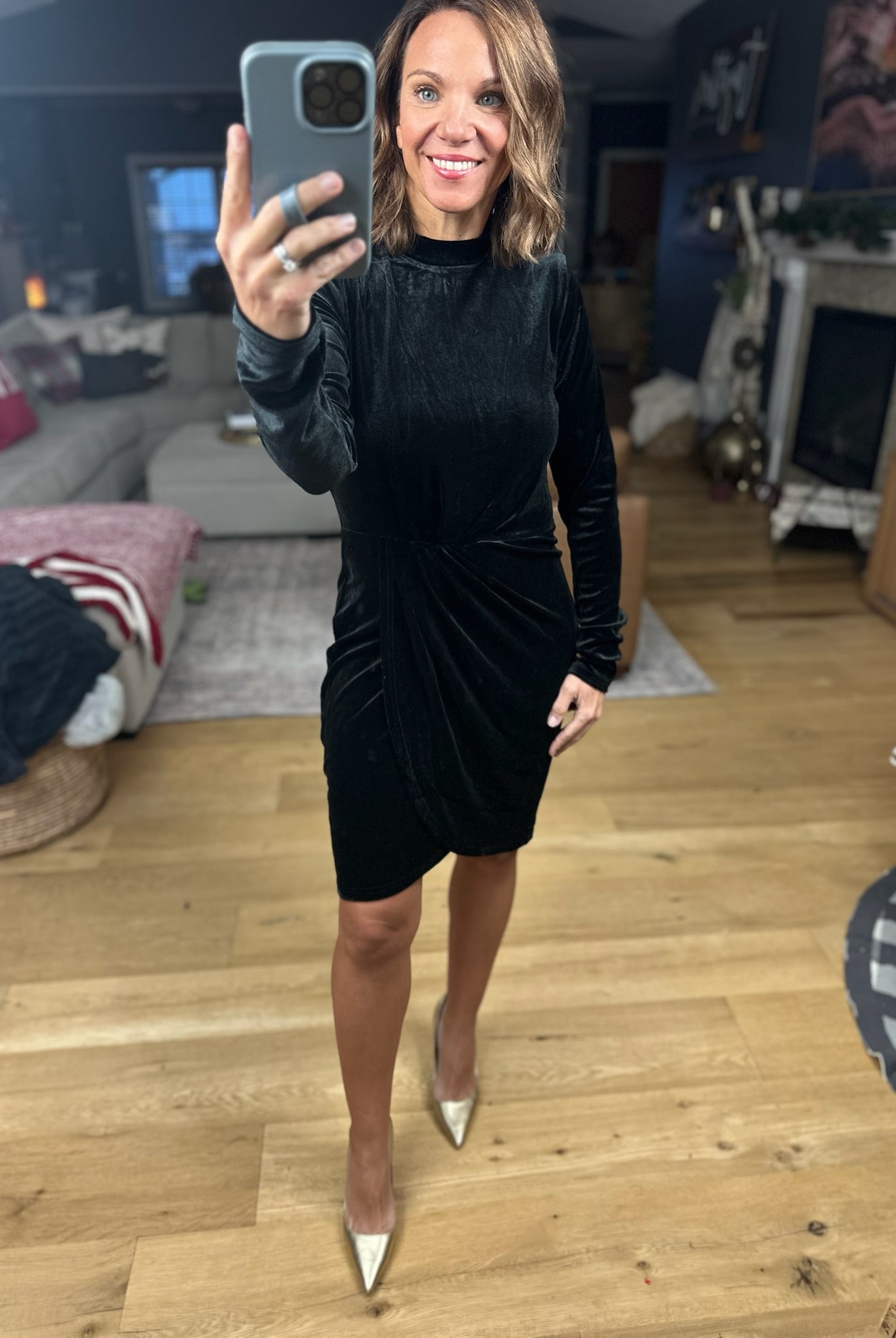 Lost In The Stars Velvet Dress-Dresses-Vine & Love-Anna Kaytes Boutique, Women's Fashion Boutique in Grinnell, Iowa