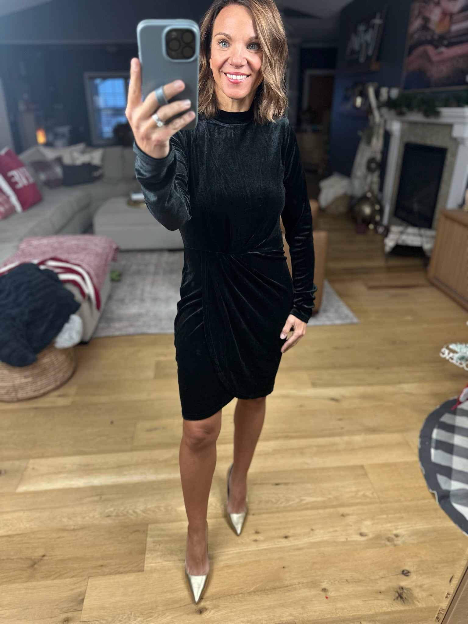 Lost In The Stars Velvet Dress-Dresses-Vine & Love-Anna Kaytes Boutique, Women's Fashion Boutique in Grinnell, Iowa