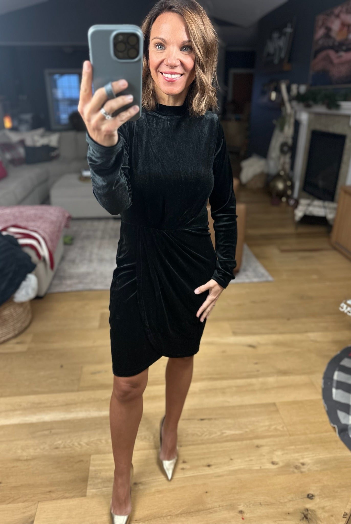 Lost In The Stars Velvet Dress-Dresses-Vine & Love-Anna Kaytes Boutique, Women's Fashion Boutique in Grinnell, Iowa