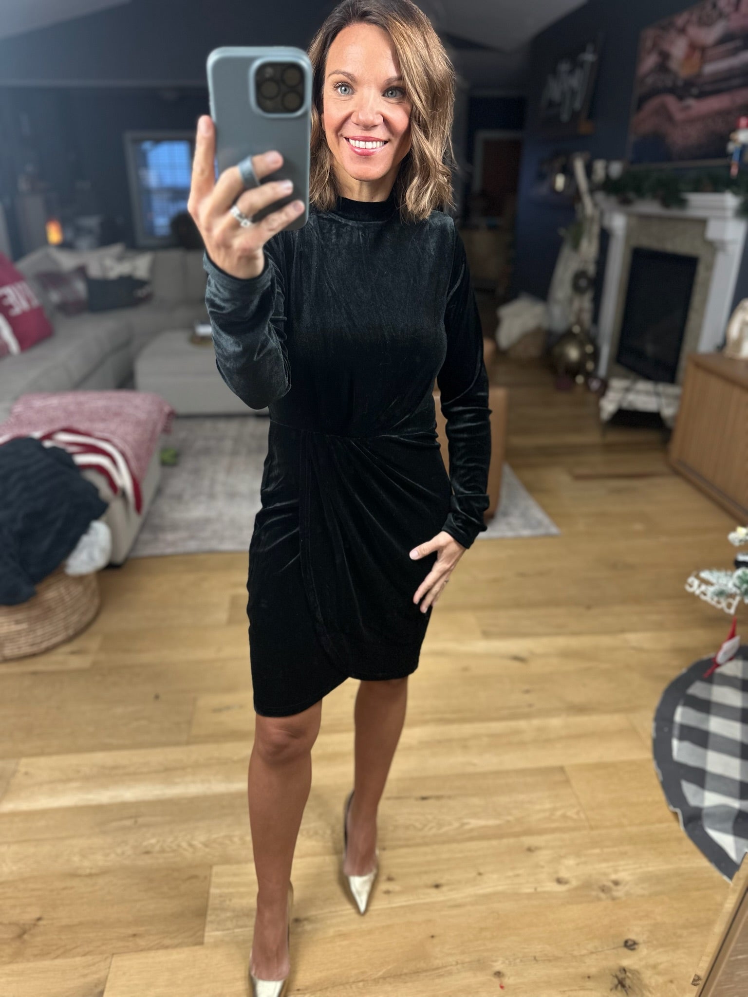 Lost In The Stars Velvet Dress-Dresses-Vine & Love-Anna Kaytes Boutique, Women's Fashion Boutique in Grinnell, Iowa