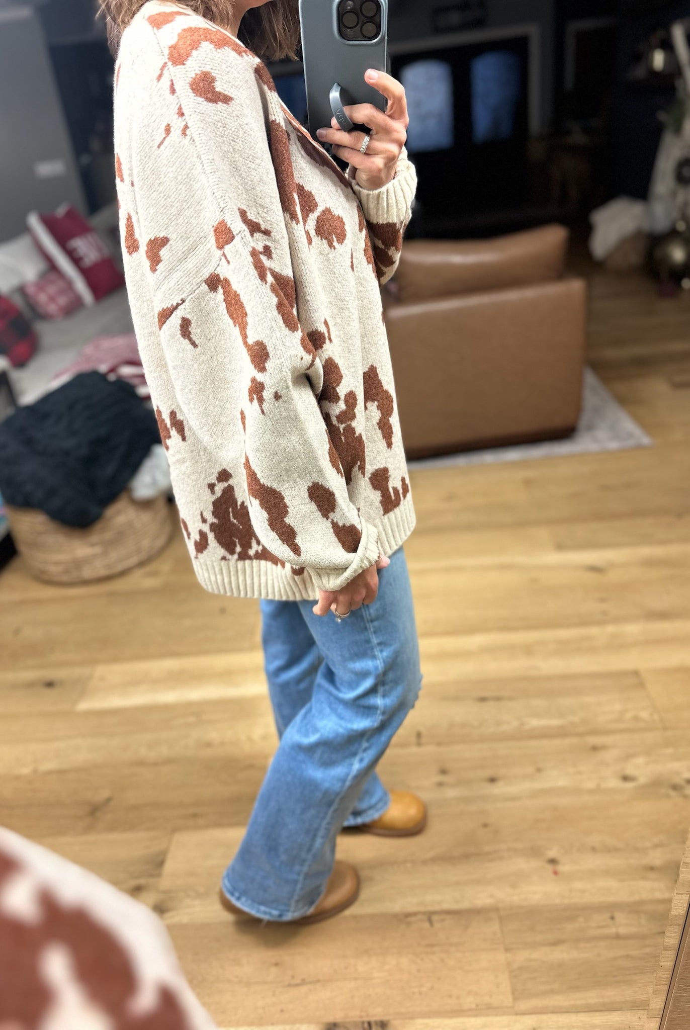 Spotted By You Printed Sweater-Sweaters-By Together-Anna Kaytes Boutique, Women's Fashion Boutique in Grinnell, Iowa