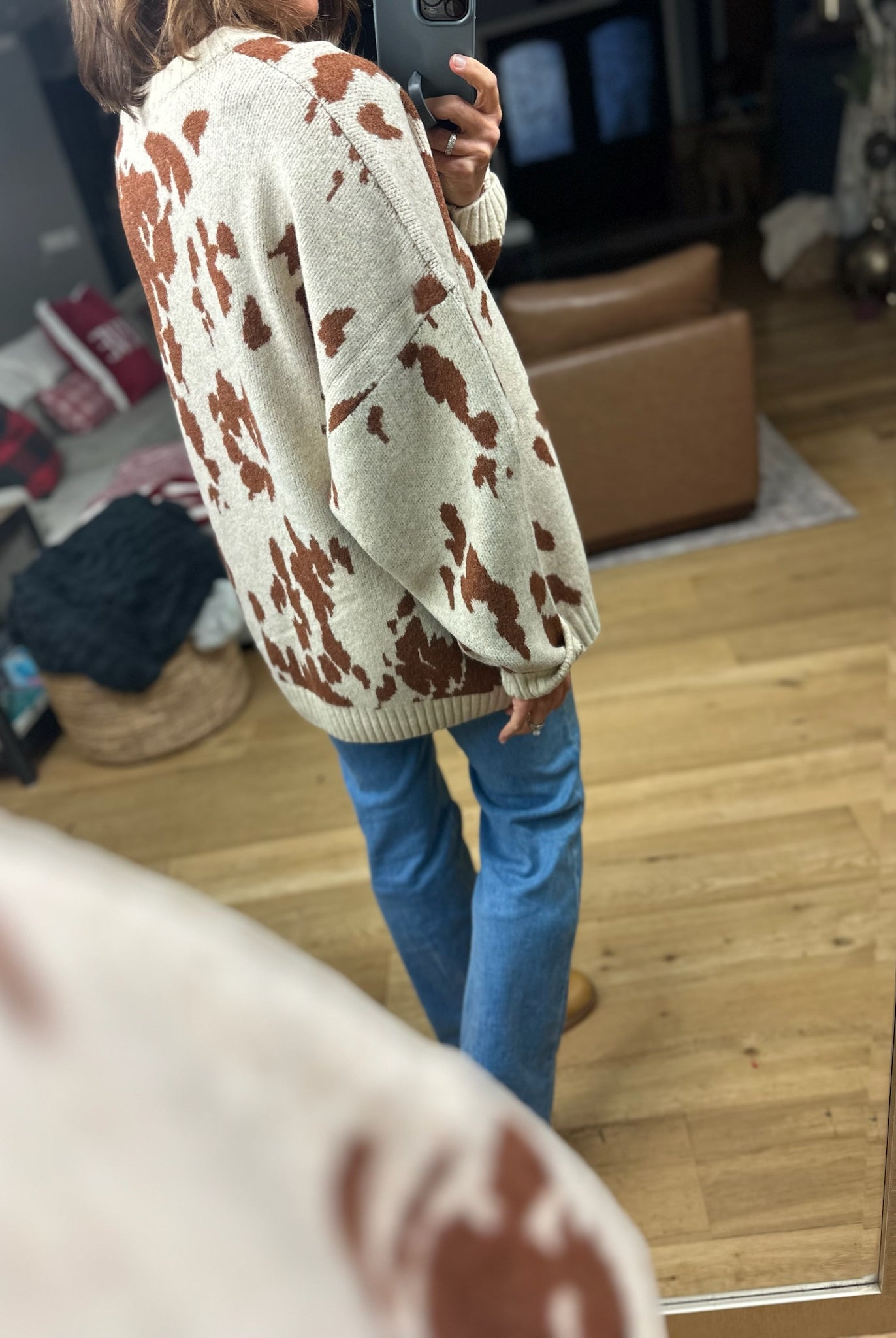 Spotted By You Printed Sweater-Sweaters-By Together-Anna Kaytes Boutique, Women's Fashion Boutique in Grinnell, Iowa