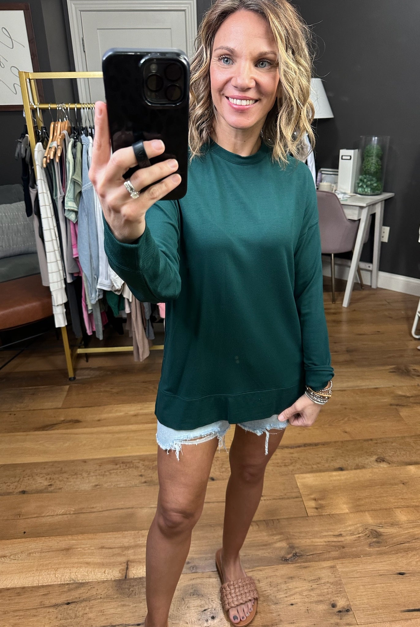 Think About It Super Soft Crew - Multiple Options-Long Sleeves-Thread & Supply-Anna Kaytes Boutique, Women's Fashion Boutique in Grinnell, Iowa