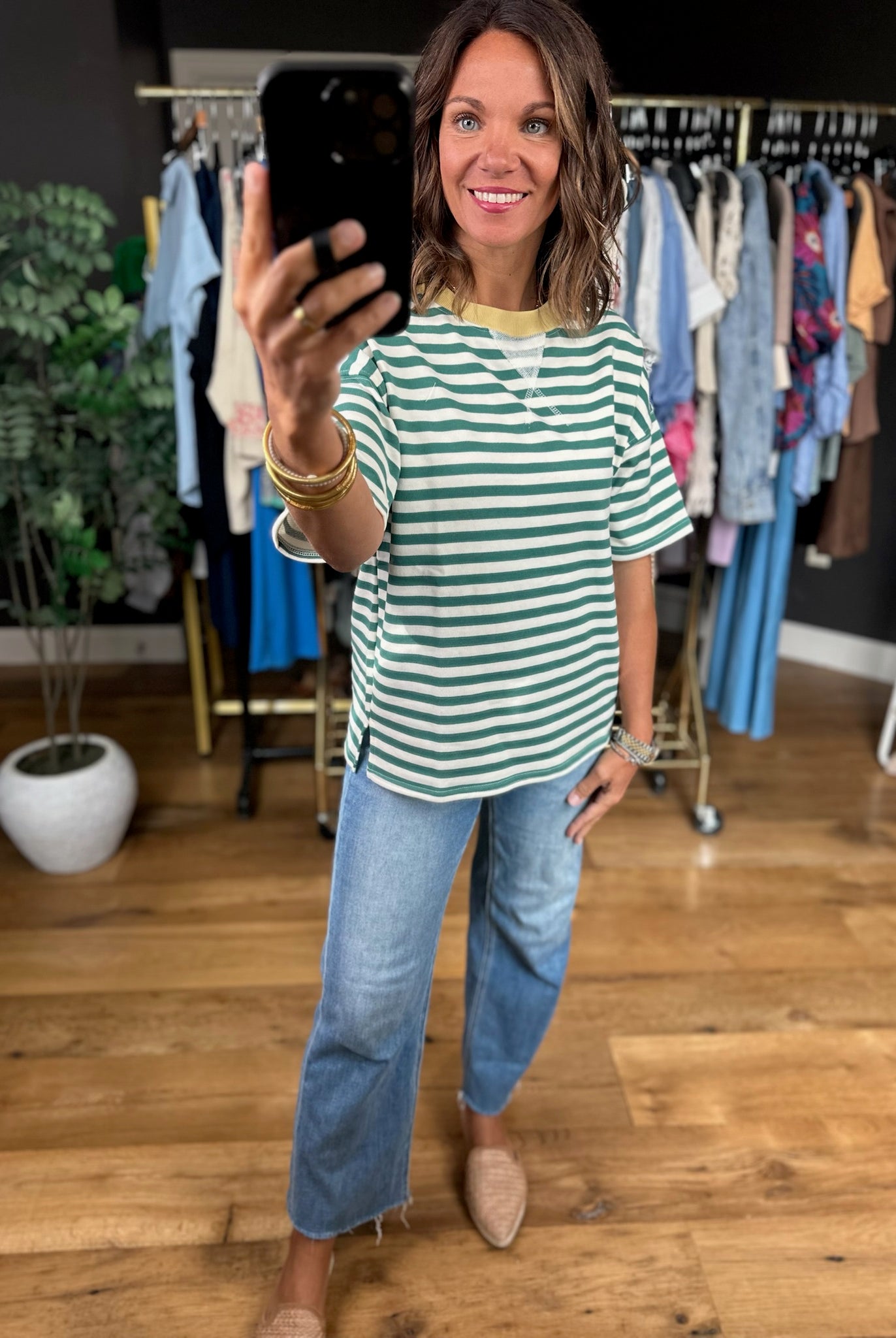 Making Room Striped Tee-Short Sleeves-Blu Pepper-Anna Kaytes Boutique, Women's Fashion Boutique in Grinnell, Iowa
