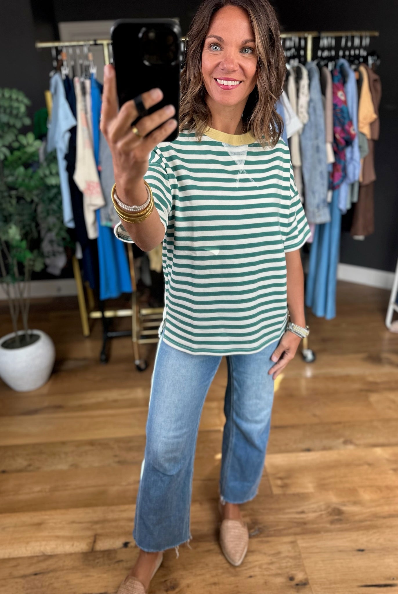 Making Room Striped Tee-Short Sleeves-Blu Pepper-Anna Kaytes Boutique, Women's Fashion Boutique in Grinnell, Iowa