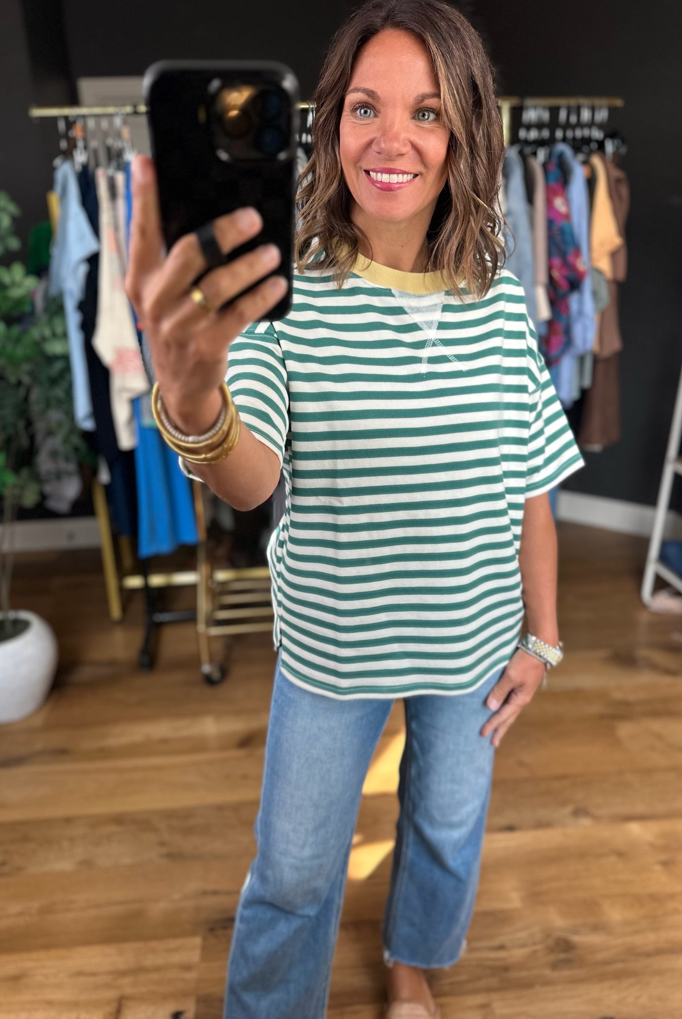 Making Room Striped Tee-Short Sleeves-Blu Pepper-Anna Kaytes Boutique, Women's Fashion Boutique in Grinnell, Iowa