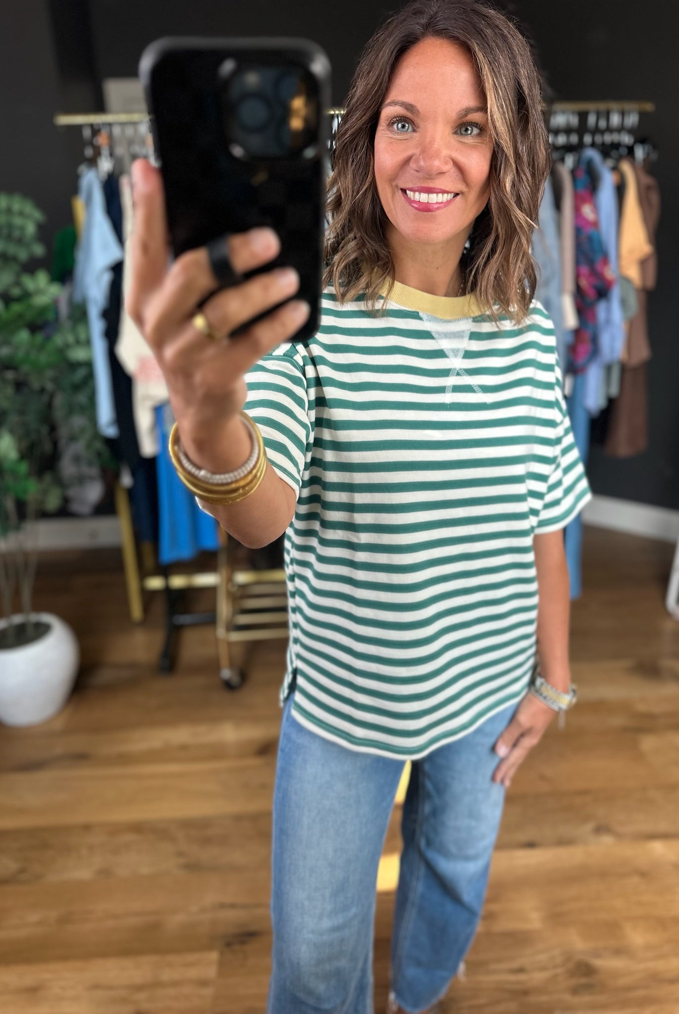 Making Room Striped Tee-Short Sleeves-Blu Pepper-Anna Kaytes Boutique, Women's Fashion Boutique in Grinnell, Iowa
