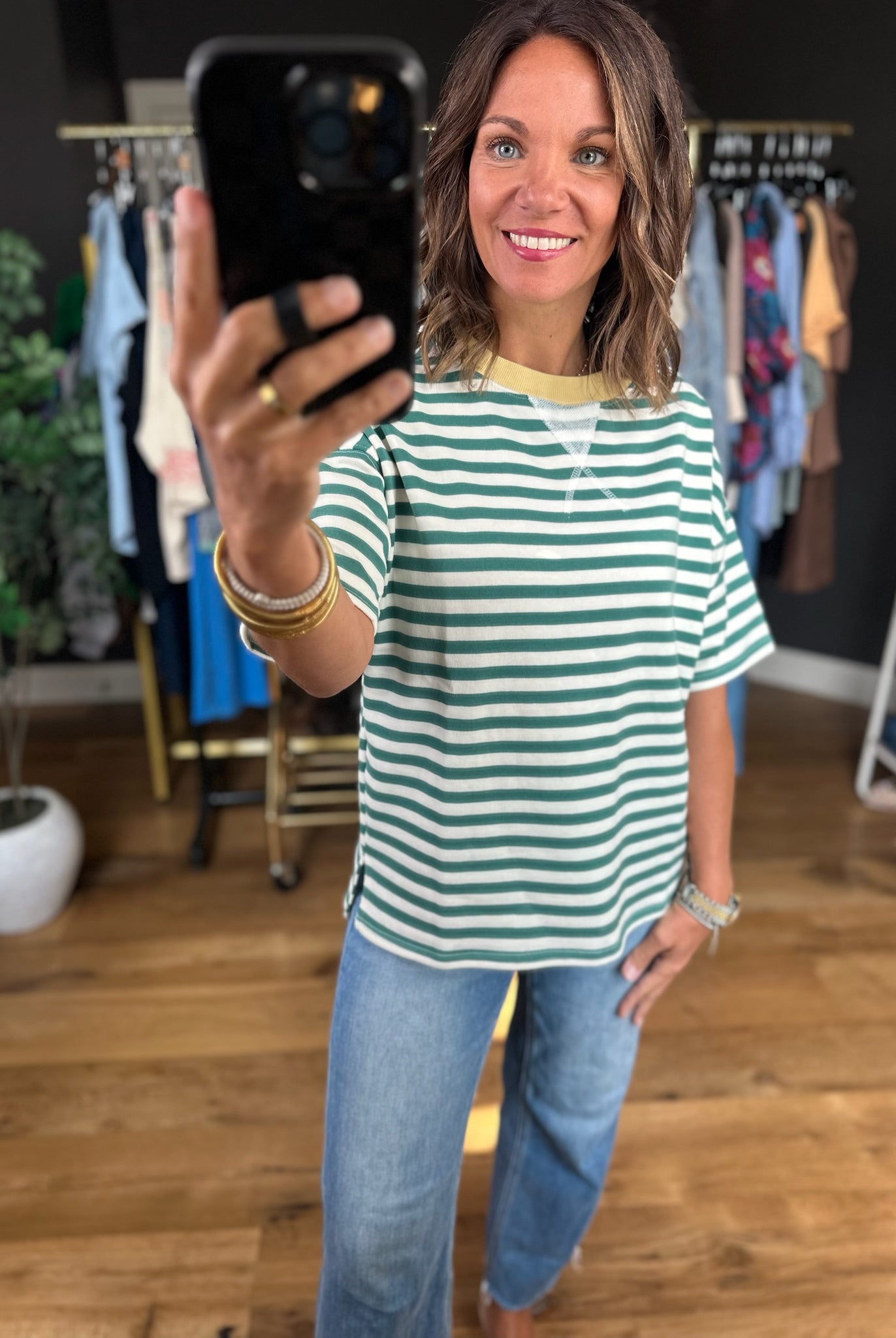 Making Room Striped Tee-Short Sleeves-Blu Pepper-Anna Kaytes Boutique, Women's Fashion Boutique in Grinnell, Iowa