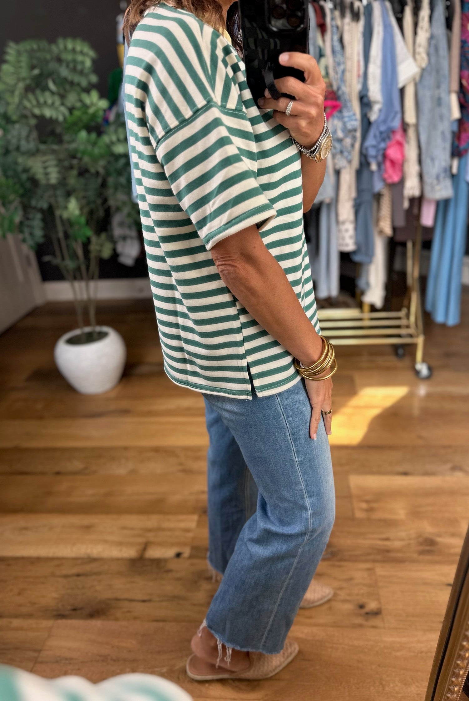 Making Room Striped Tee-Short Sleeves-Blu Pepper-Anna Kaytes Boutique, Women's Fashion Boutique in Grinnell, Iowa