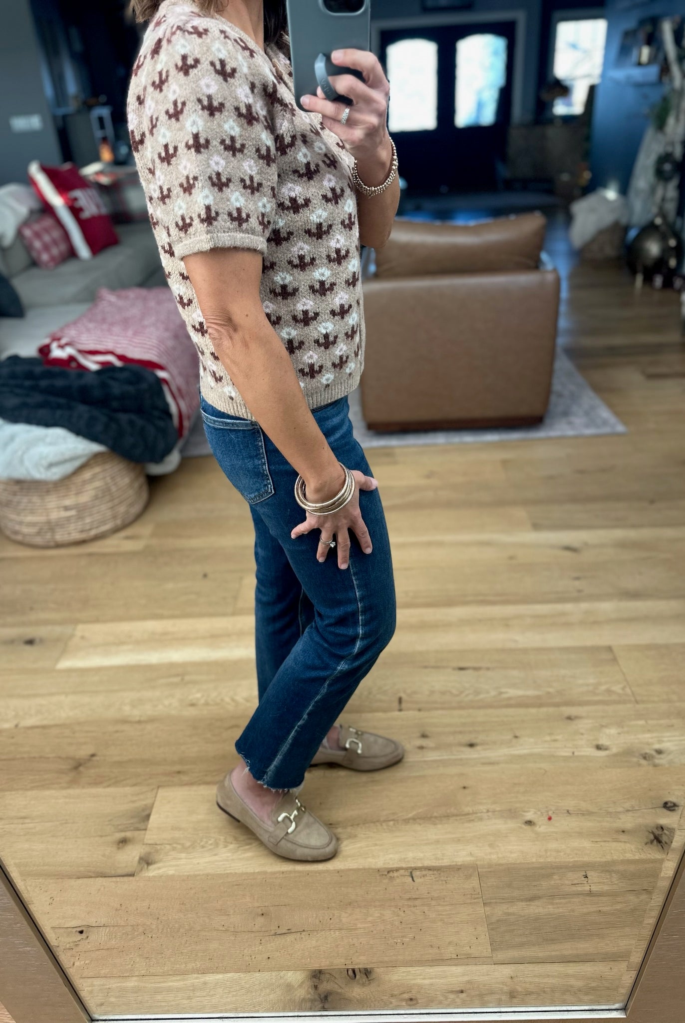 My Way Around Patterned Button-Down Sweater-Sweaters-& Merci-Anna Kaytes Boutique, Women's Fashion Boutique in Grinnell, Iowa