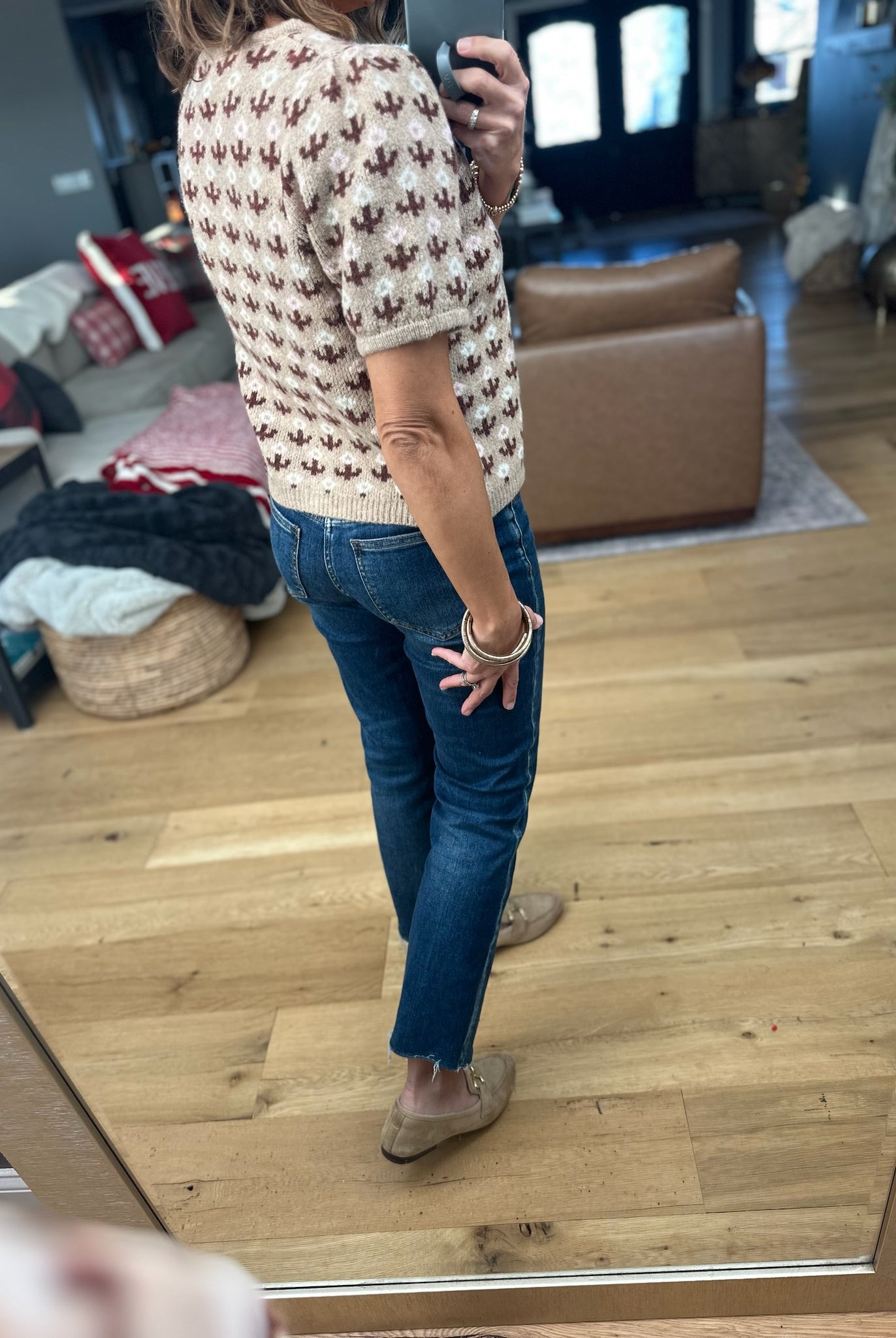 My Way Around Patterned Button-Down Sweater-Sweaters-& Merci-Anna Kaytes Boutique, Women's Fashion Boutique in Grinnell, Iowa