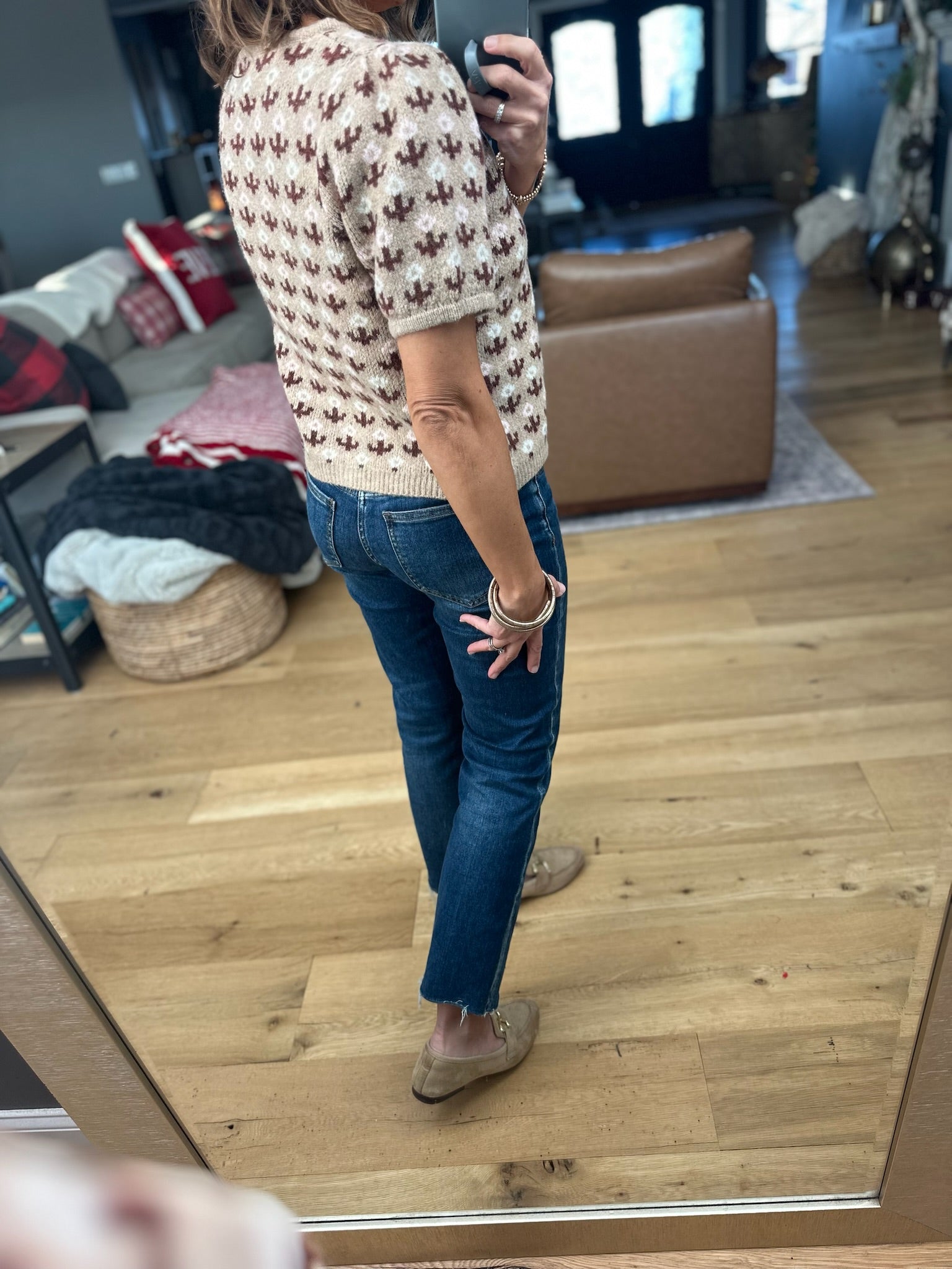 My Way Around Patterned Button-Down Sweater-Sweaters-& Merci-Anna Kaytes Boutique, Women's Fashion Boutique in Grinnell, Iowa