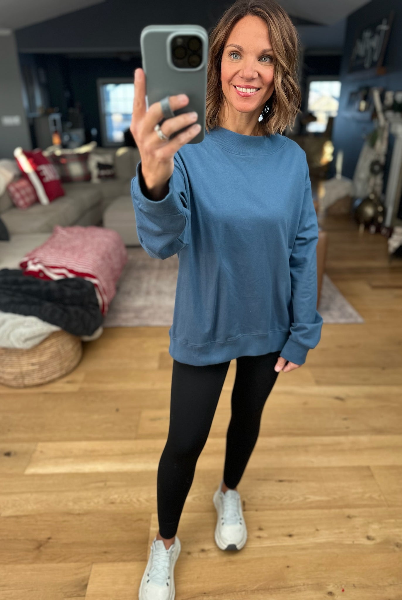 Bet On You Mock Crew Top-Sweaters-Day & Moon-Anna Kaytes Boutique, Women's Fashion Boutique in Grinnell, Iowa