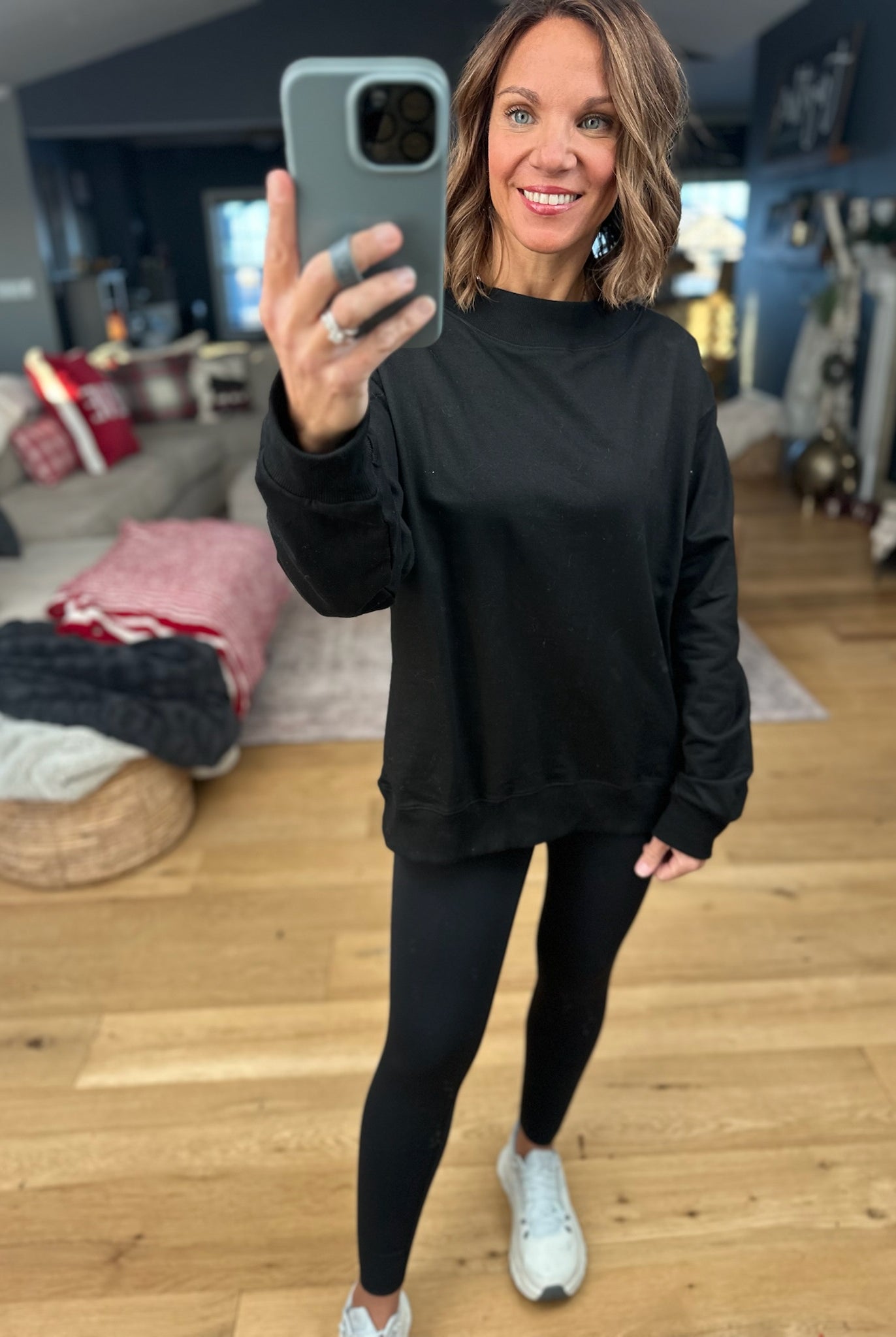 Bet On You Mock Crew Top-Sweaters-Day & Moon-Anna Kaytes Boutique, Women's Fashion Boutique in Grinnell, Iowa