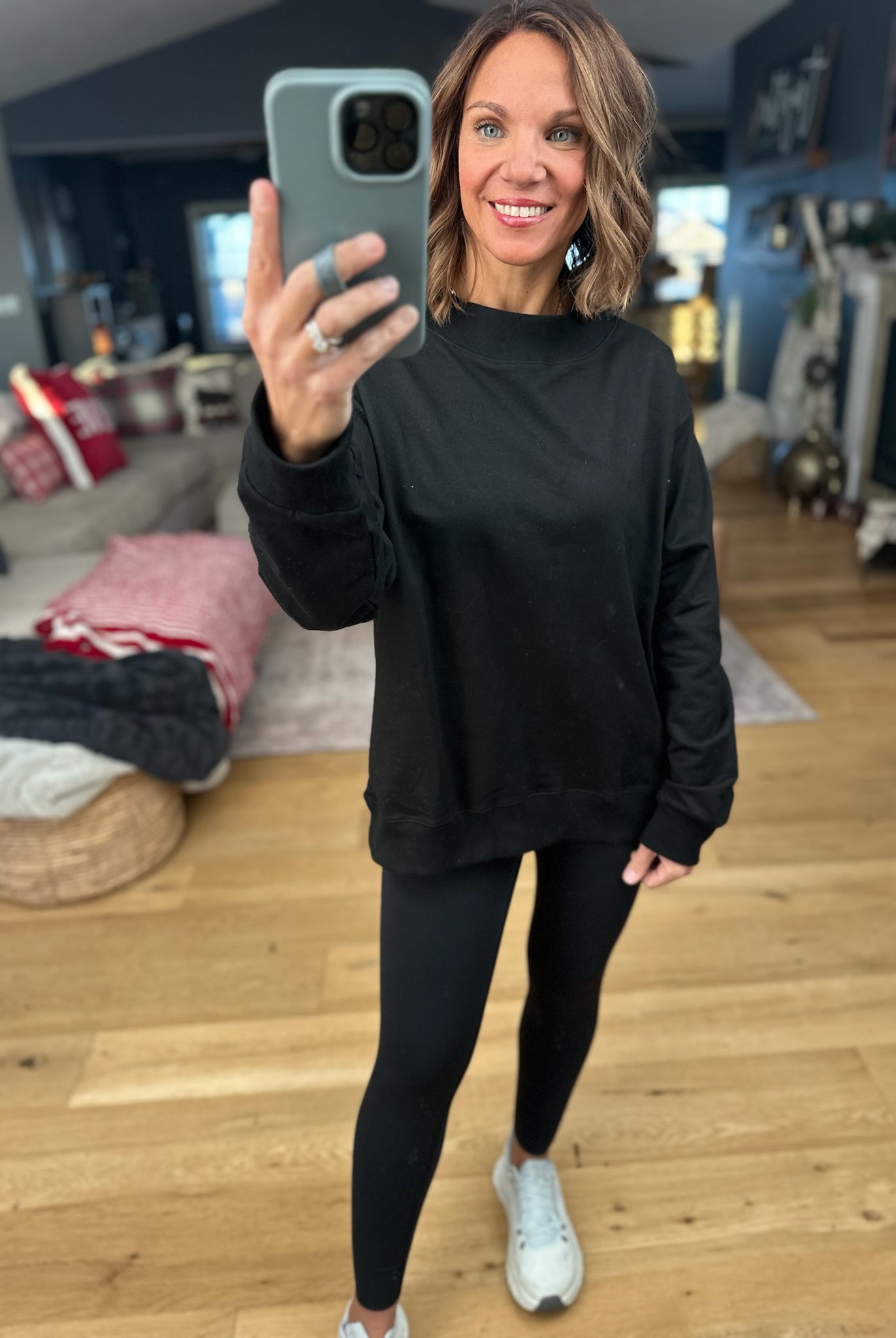 Bet On You Mock Crew Top-Sweaters-Day & Moon-Anna Kaytes Boutique, Women's Fashion Boutique in Grinnell, Iowa