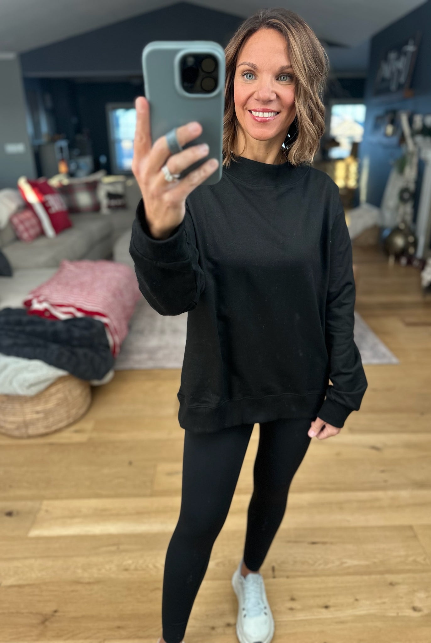 Bet On You Mock Crew Top-Sweaters-Day & Moon-Anna Kaytes Boutique, Women's Fashion Boutique in Grinnell, Iowa