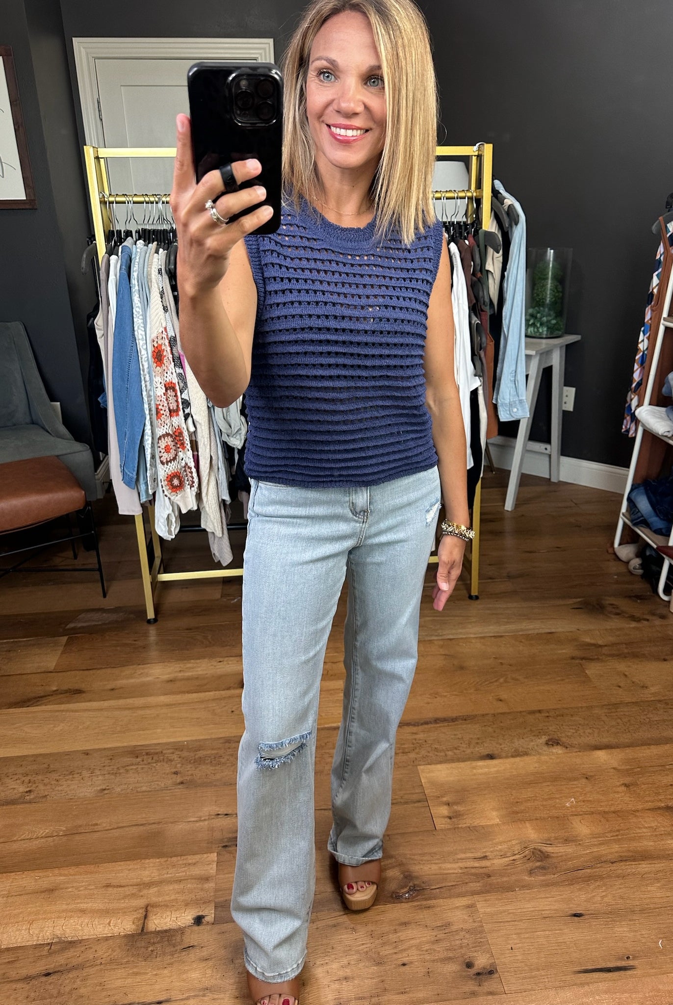 In True Comfort Crochet Knit Top - Multiple Options-Short Sleeves-By together W1459-Anna Kaytes Boutique, Women's Fashion Boutique in Grinnell, Iowa