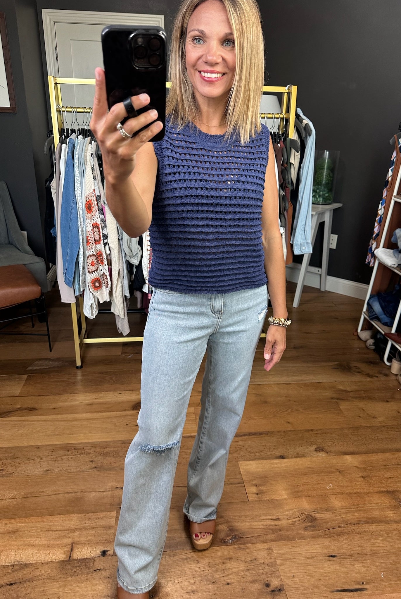 In True Comfort Crochet Knit Top - Multiple Options-Short Sleeves-By together W1459-Anna Kaytes Boutique, Women's Fashion Boutique in Grinnell, Iowa