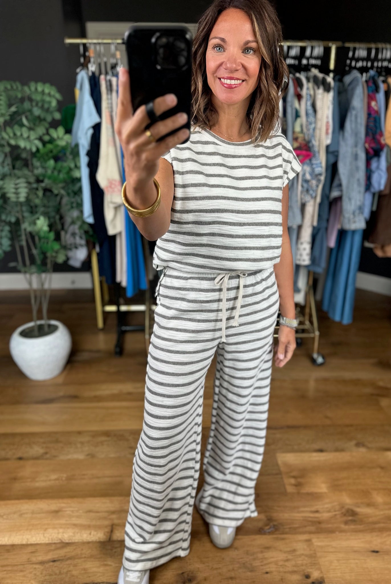 Living In Comfort Striped Two-Piece Set-Two Piece Set-Blu Pepper-Anna Kaytes Boutique, Women's Fashion Boutique in Grinnell, Iowa