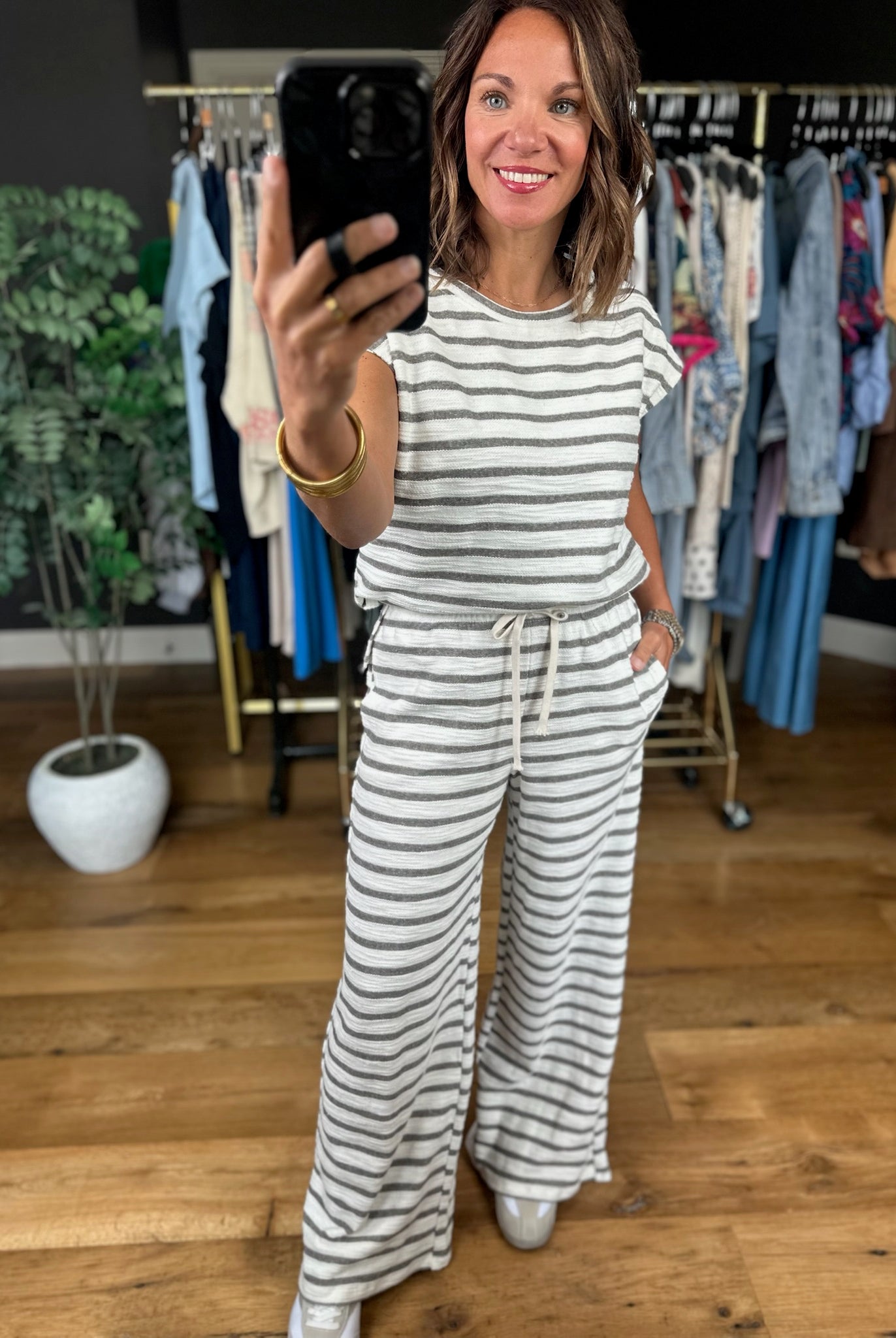 Living In Comfort Striped Two-Piece Set-Two Piece Set-Blu Pepper-Anna Kaytes Boutique, Women's Fashion Boutique in Grinnell, Iowa