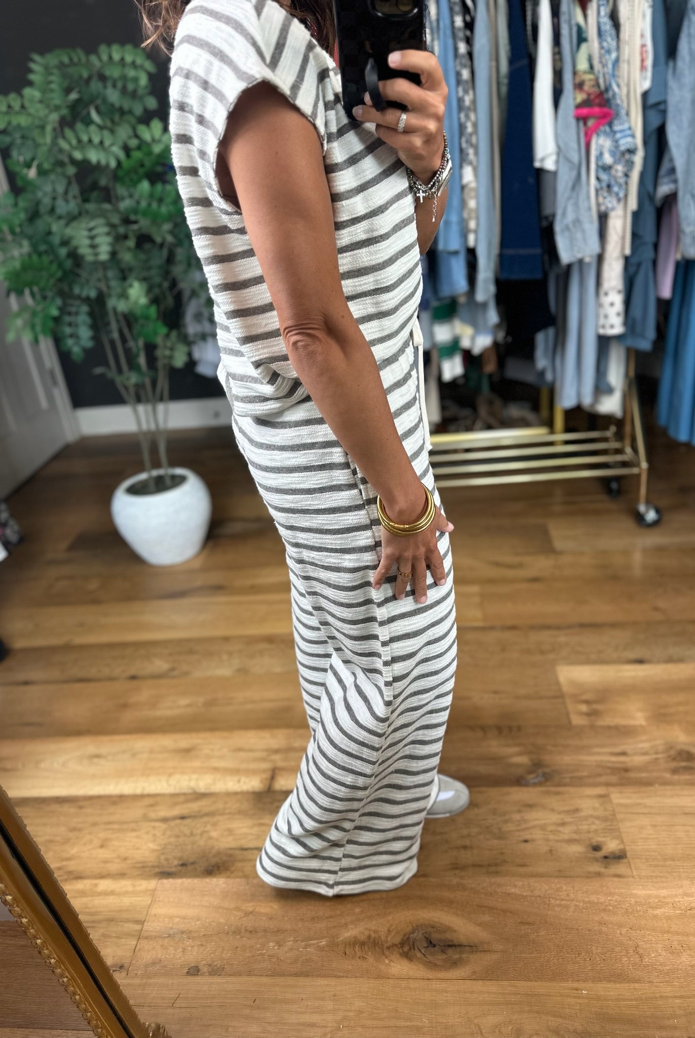 Living In Comfort Striped Two-Piece Set-Two Piece Set-Blu Pepper-Anna Kaytes Boutique, Women's Fashion Boutique in Grinnell, Iowa