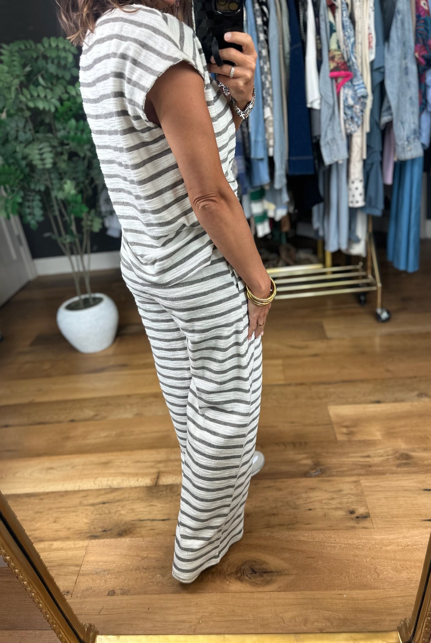 Living In Comfort Striped Two-Piece Set-Two Piece Set-Blu Pepper-Anna Kaytes Boutique, Women's Fashion Boutique in Grinnell, Iowa