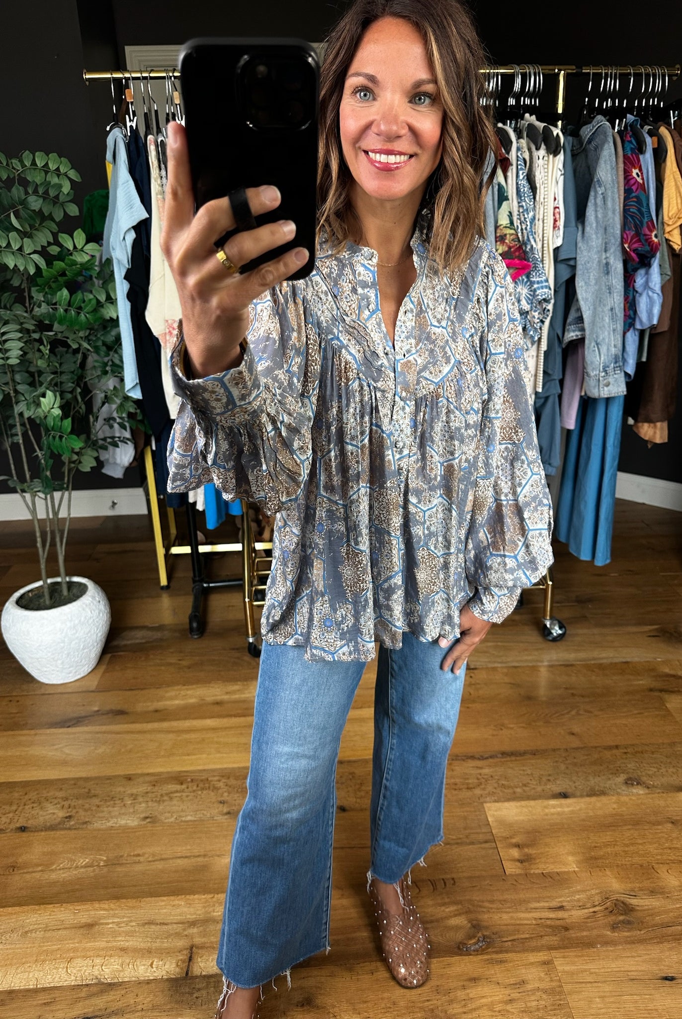 Help You Through Patterned Top-Long Sleeves-ee:some-Anna Kaytes Boutique, Women's Fashion Boutique in Grinnell, Iowa