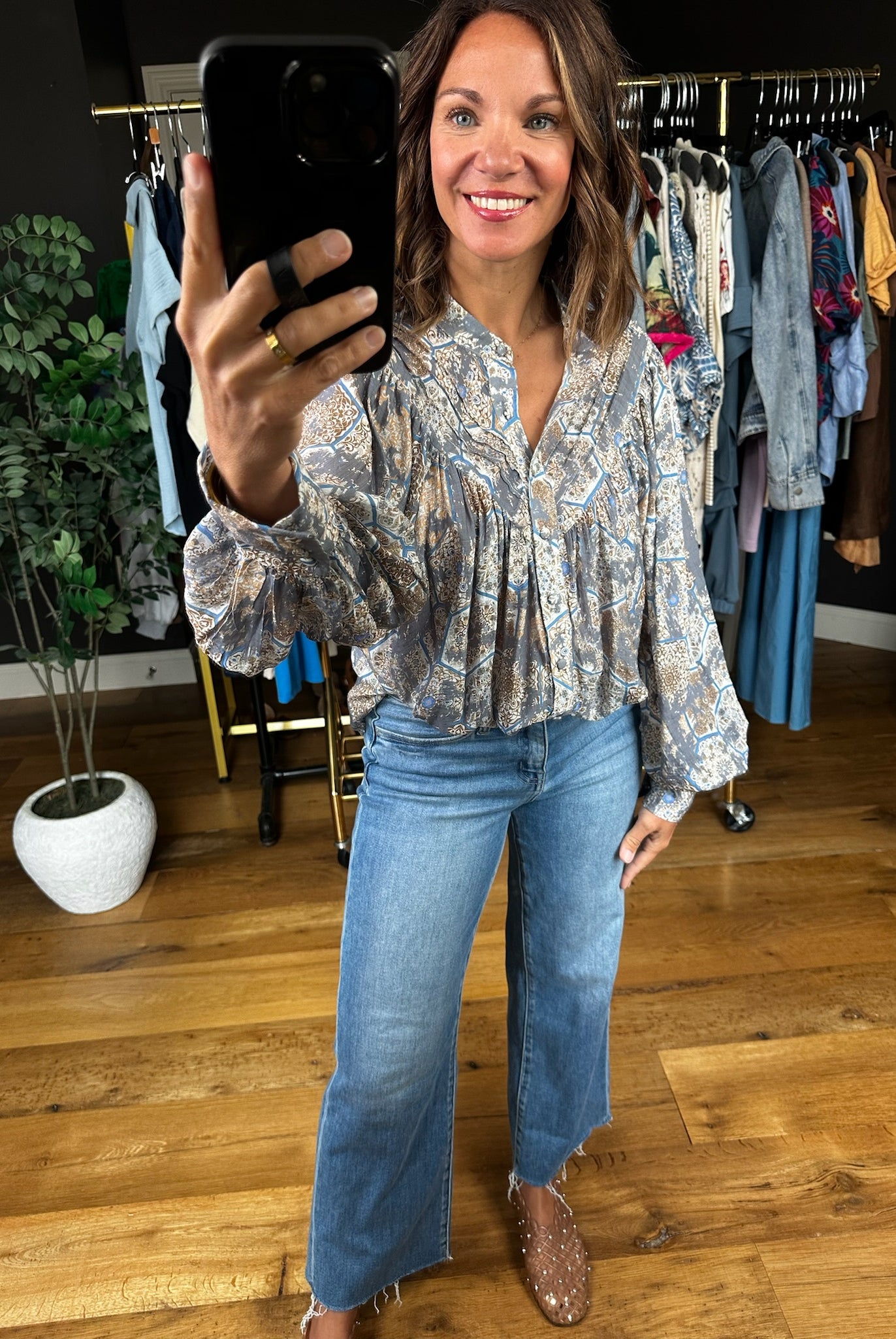 Help You Through Patterned Top-Long Sleeves-ee:some-Anna Kaytes Boutique, Women's Fashion Boutique in Grinnell, Iowa