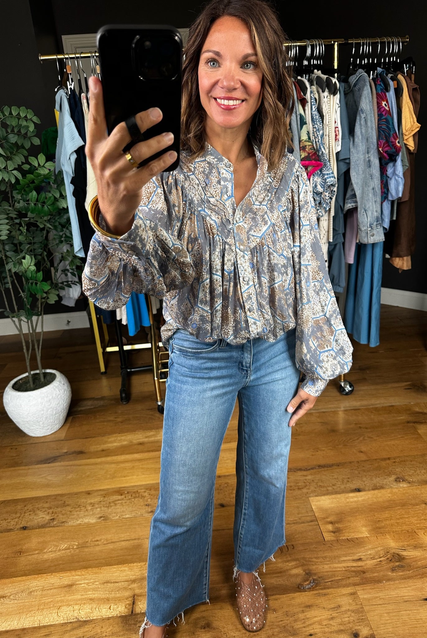 Help You Through Patterned Top-Long Sleeves-ee:some-Anna Kaytes Boutique, Women's Fashion Boutique in Grinnell, Iowa