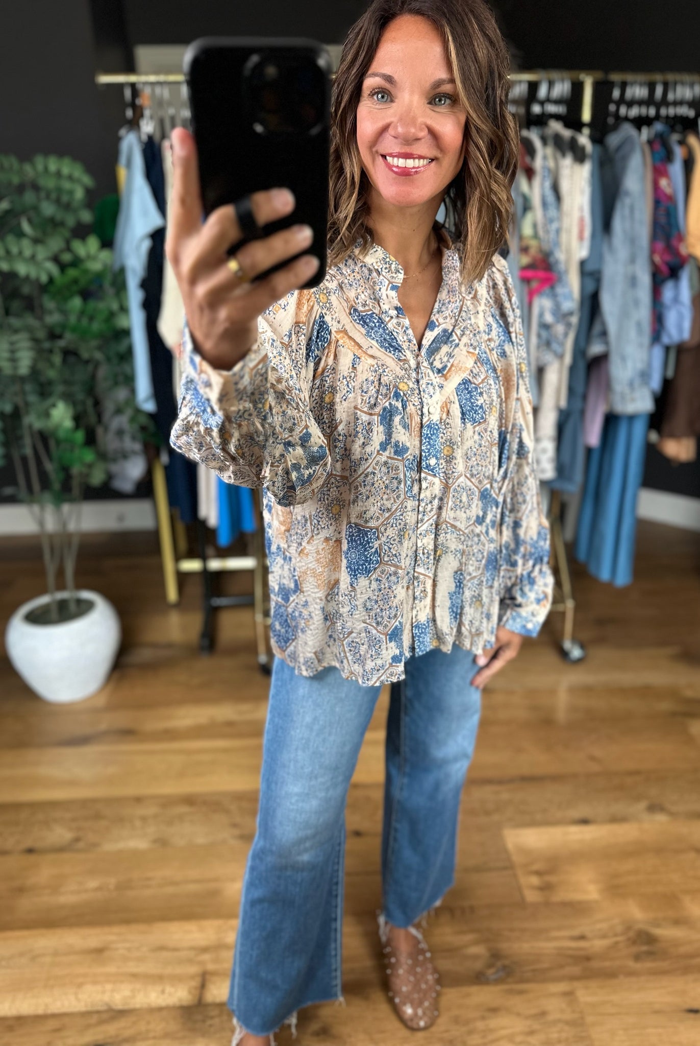 Help You Through Patterned Top-Long Sleeves-ee:some-Anna Kaytes Boutique, Women's Fashion Boutique in Grinnell, Iowa