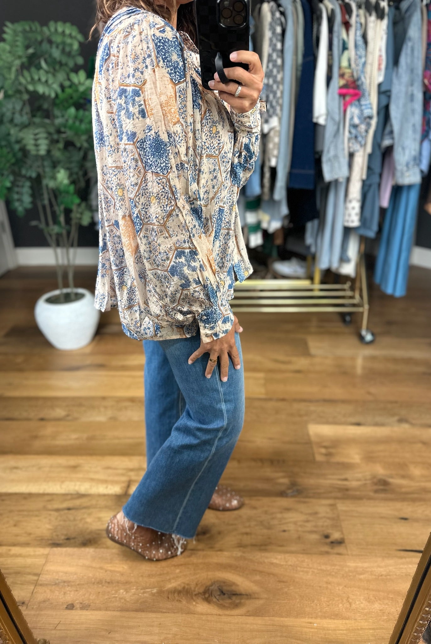 Help You Through Patterned Top-Long Sleeves-ee:some-Anna Kaytes Boutique, Women's Fashion Boutique in Grinnell, Iowa