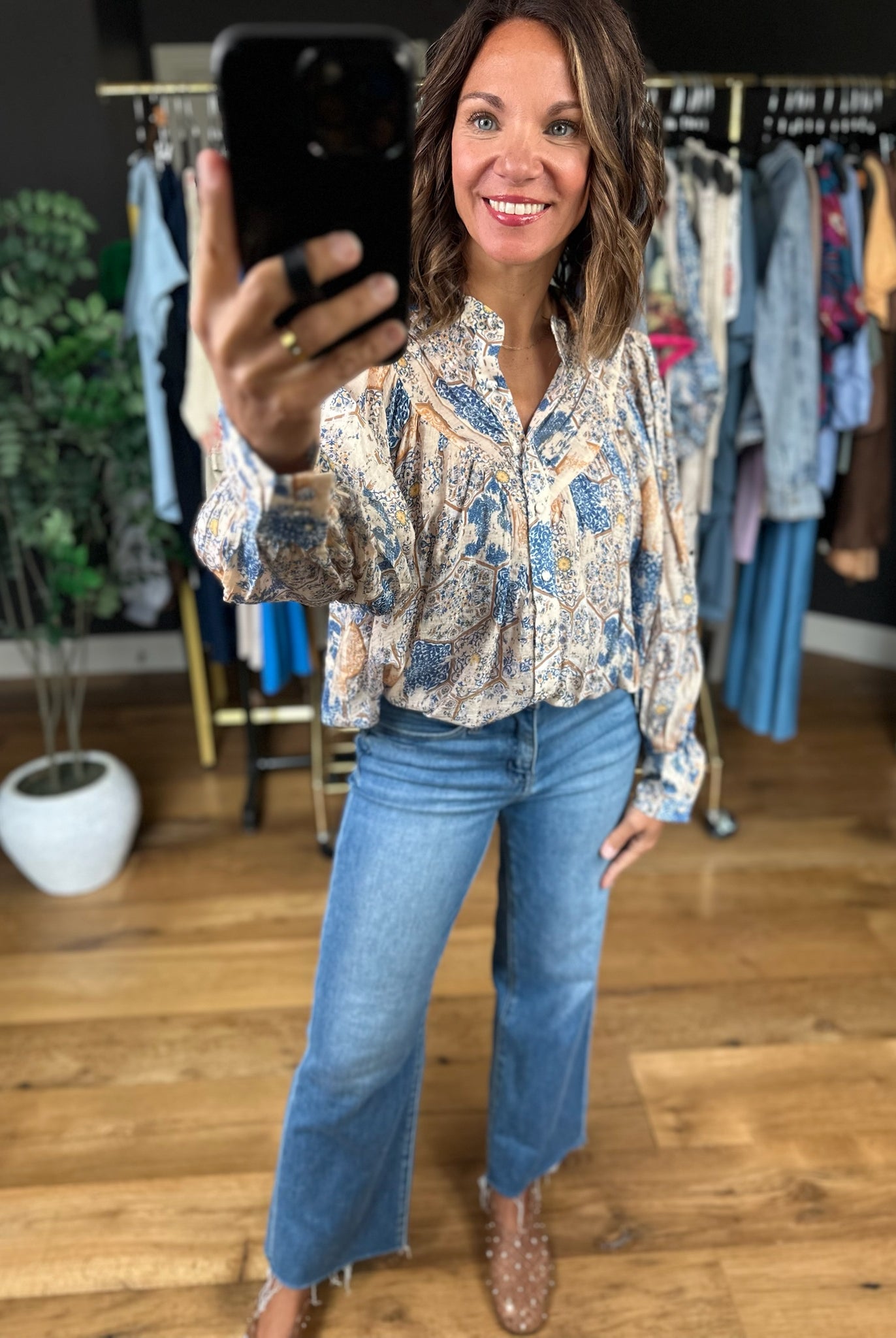 Help You Through Patterned Top-Long Sleeves-ee:some-Anna Kaytes Boutique, Women's Fashion Boutique in Grinnell, Iowa