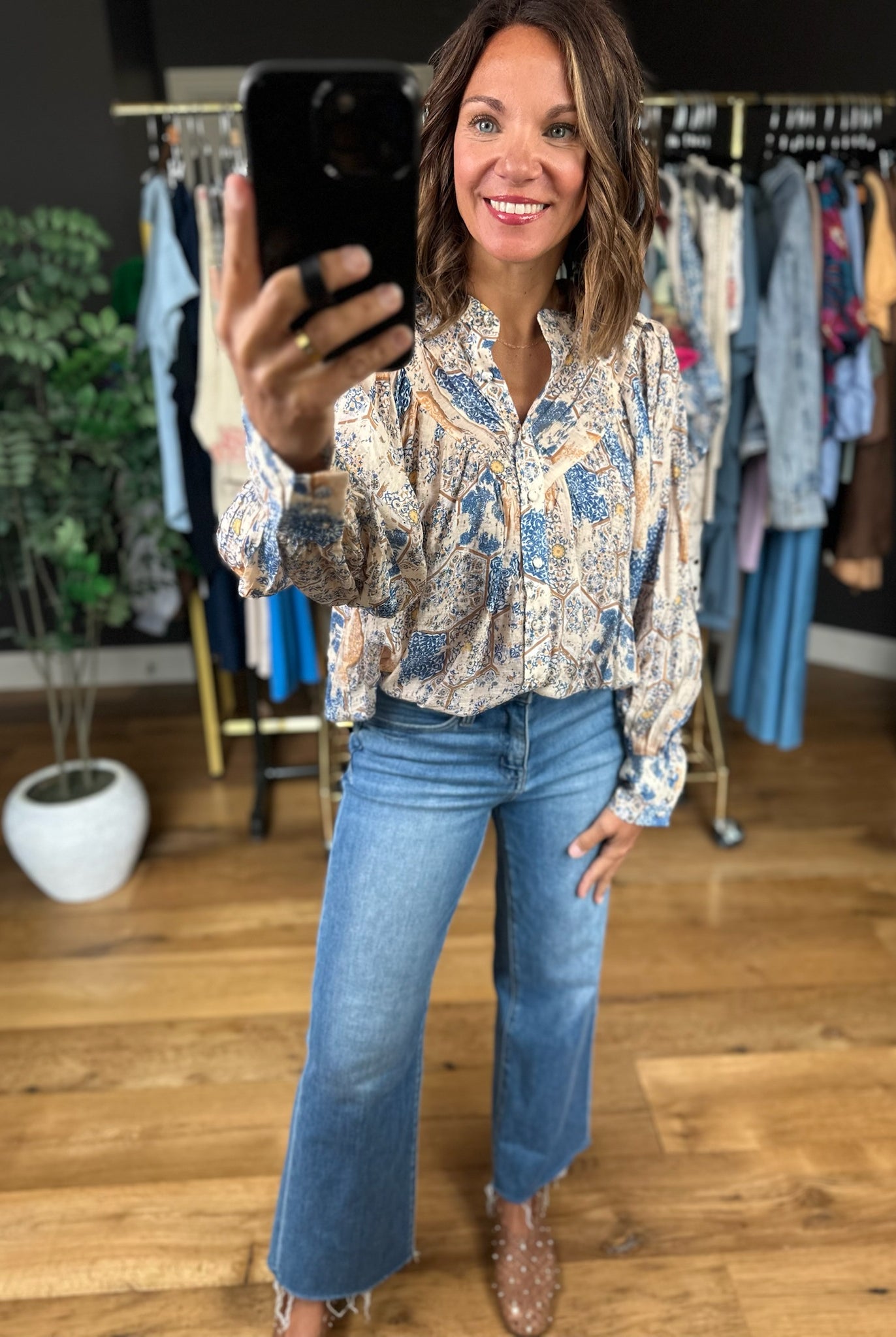 Help You Through Patterned Top-Long Sleeves-ee:some-Anna Kaytes Boutique, Women's Fashion Boutique in Grinnell, Iowa