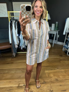 Promise You Striped Pocket Romper - Blush Multi-Wishlist-Anna Kaytes Boutique, Women's Fashion Boutique in Grinnell, Iowa