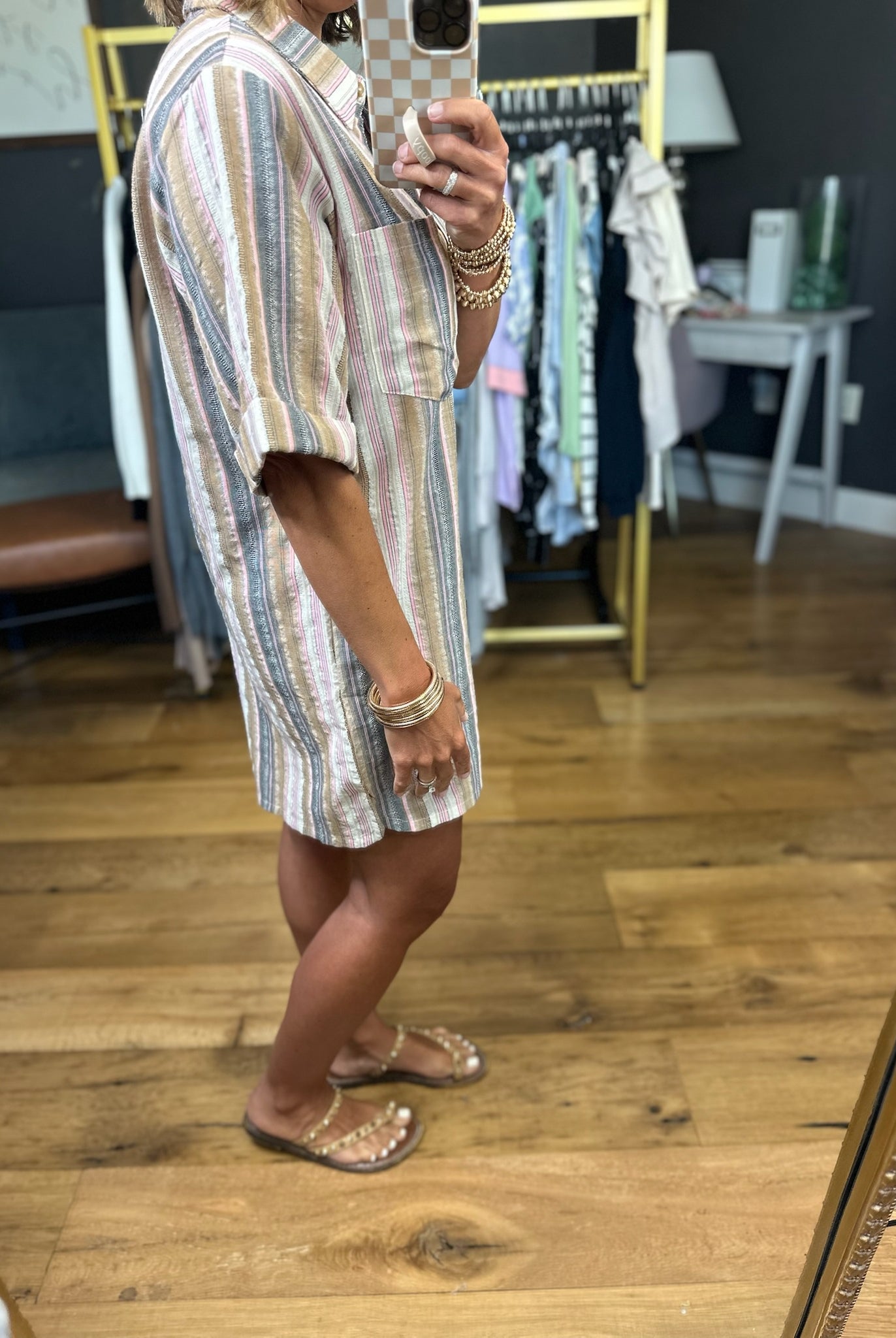 Promise You Striped Pocket Romper - Blush Multi-Wishlist-Anna Kaytes Boutique, Women's Fashion Boutique in Grinnell, Iowa
