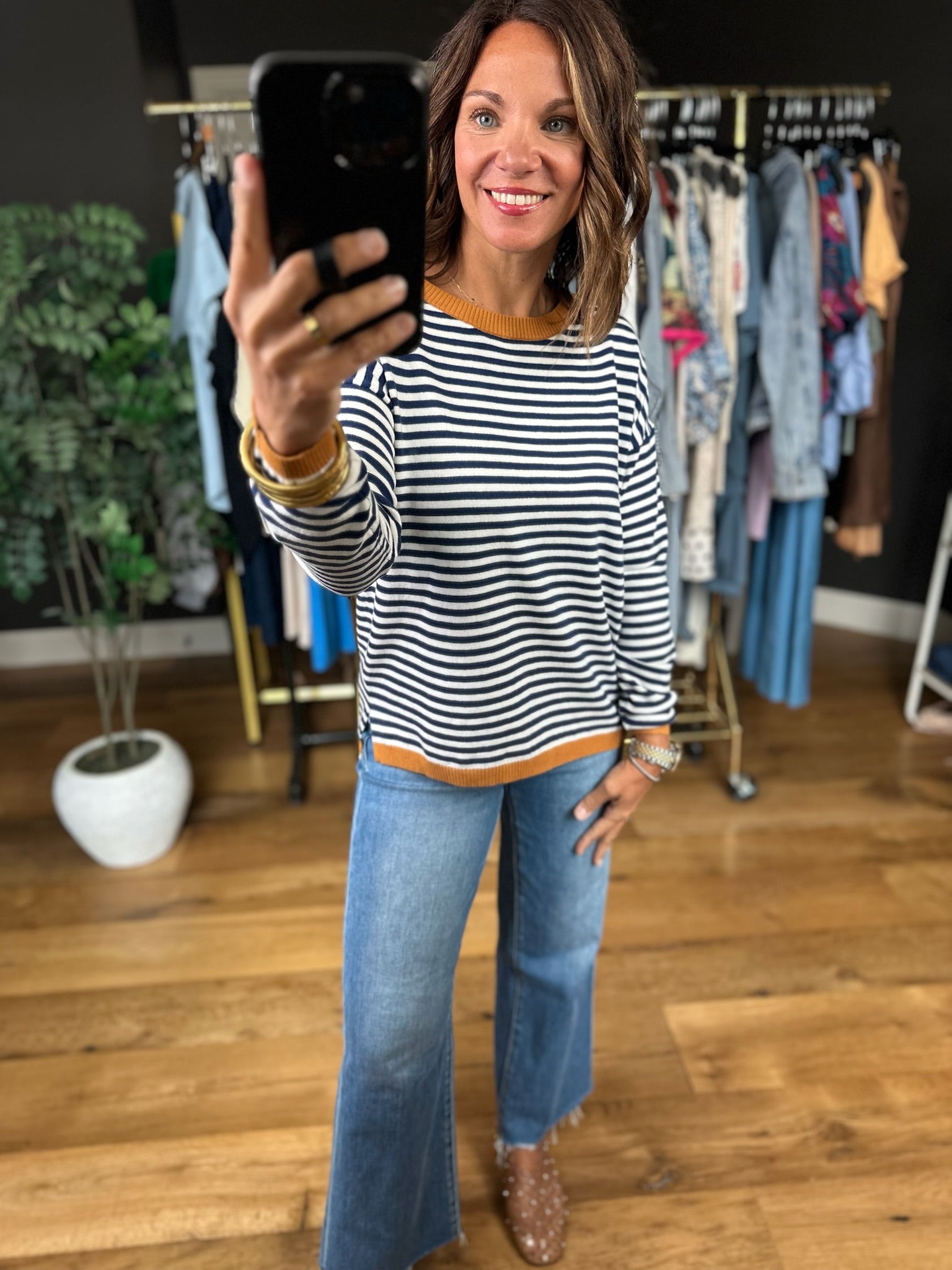 Can't Take This Away Striped Crewneck-Long Sleeves-Staccato-Anna Kaytes Boutique, Women's Fashion Boutique in Grinnell, Iowa