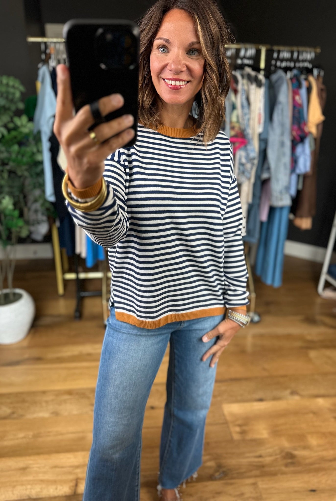 Can't Take This Away Striped Crewneck-Long Sleeves-Staccato-Anna Kaytes Boutique, Women's Fashion Boutique in Grinnell, Iowa