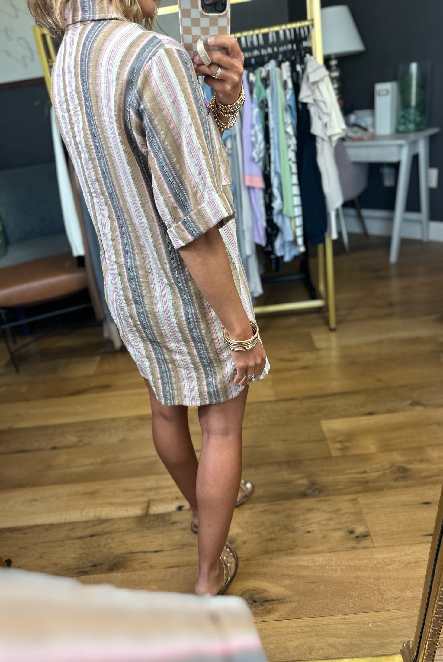 Promise You Striped Pocket Romper - Blush Multi-Wishlist-Anna Kaytes Boutique, Women's Fashion Boutique in Grinnell, Iowa