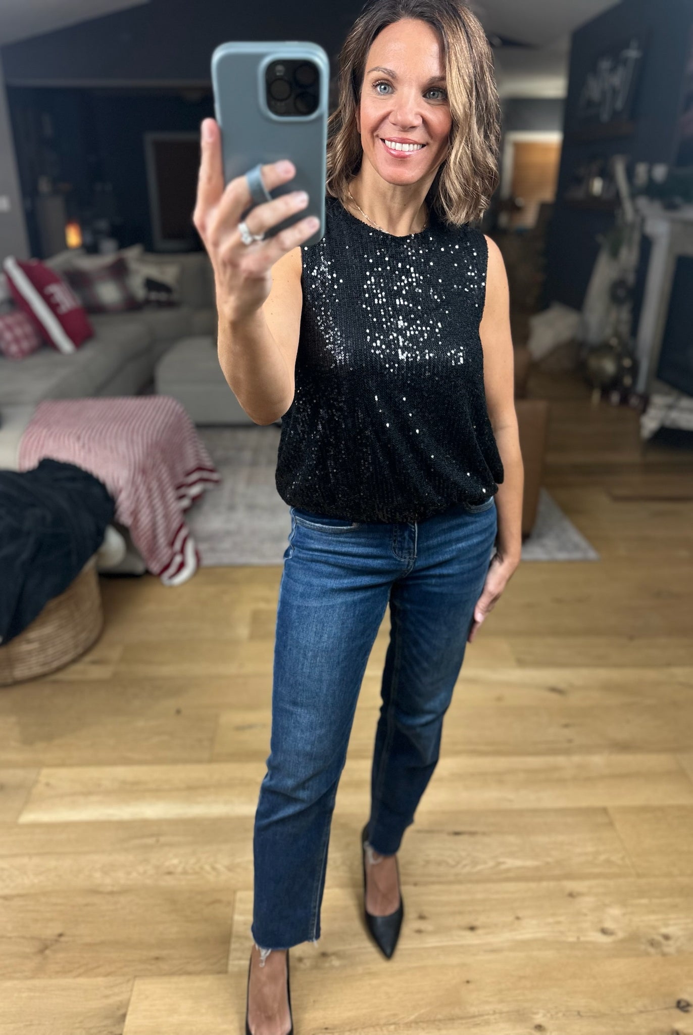 In The Spotlight Sequin Top-Short Sleeves-Saints & Hearts-Anna Kaytes Boutique, Women's Fashion Boutique in Grinnell, Iowa