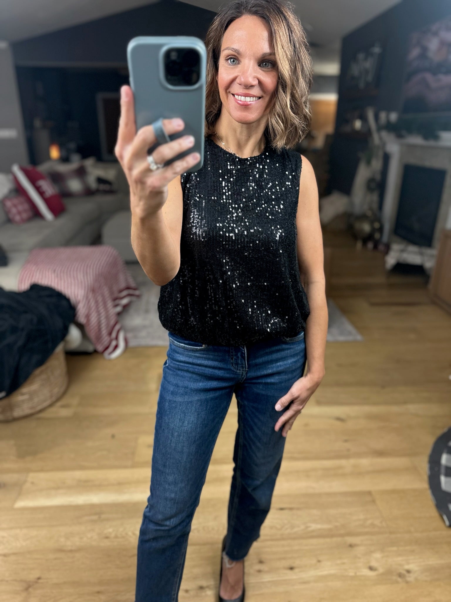 In The Spotlight Sequin Top-Short Sleeves-Saints & Hearts-Anna Kaytes Boutique, Women's Fashion Boutique in Grinnell, Iowa